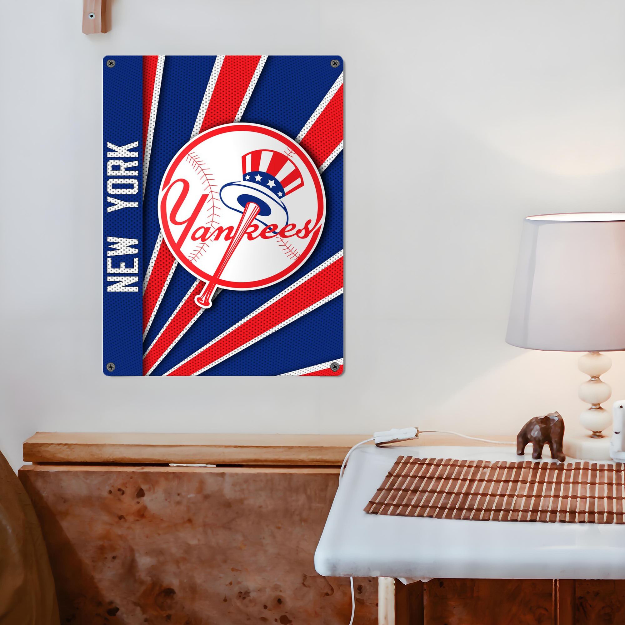 New York Yankees 182 Vintage Metal Tin Sign 12x16inch – Retro Wall Art Decor For Home, Bar, Kitchen, Bedroom, Office – Durable Iron Sheet Poster, Easy To Hang, Full-Color Printing