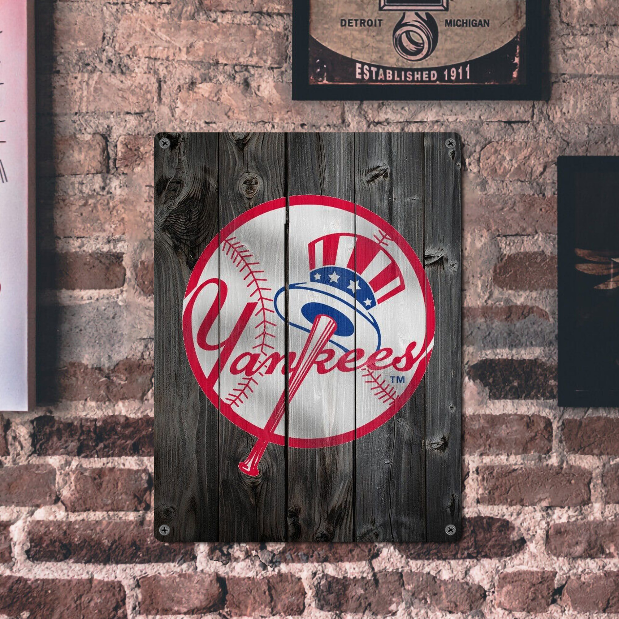 New York Yankees 189 Vintage Metal Tin Sign 12x16inch – Retro Wall Art Decor For Home, Bar, Kitchen, Bedroom, Office – Durable Iron Sheet Poster, Easy To Hang, Full-Color Printing