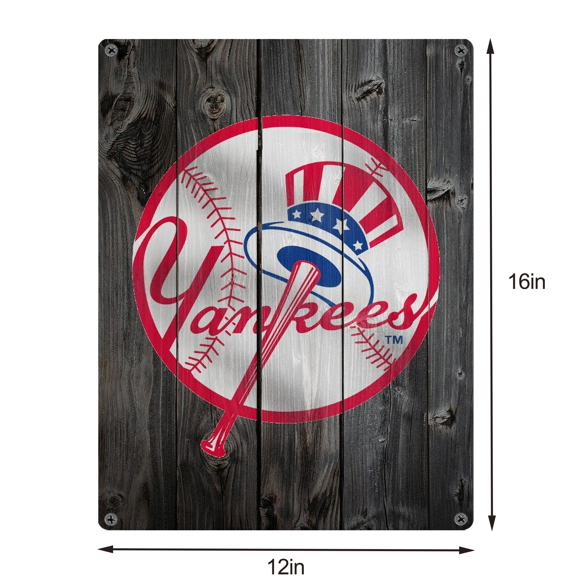 New York Yankees 189 Vintage Metal Tin Sign 12x16inch – Retro Wall Art Decor For Home, Bar, Kitchen, Bedroom, Office – Durable Iron Sheet Poster, Easy To Hang, Full-Color Printing