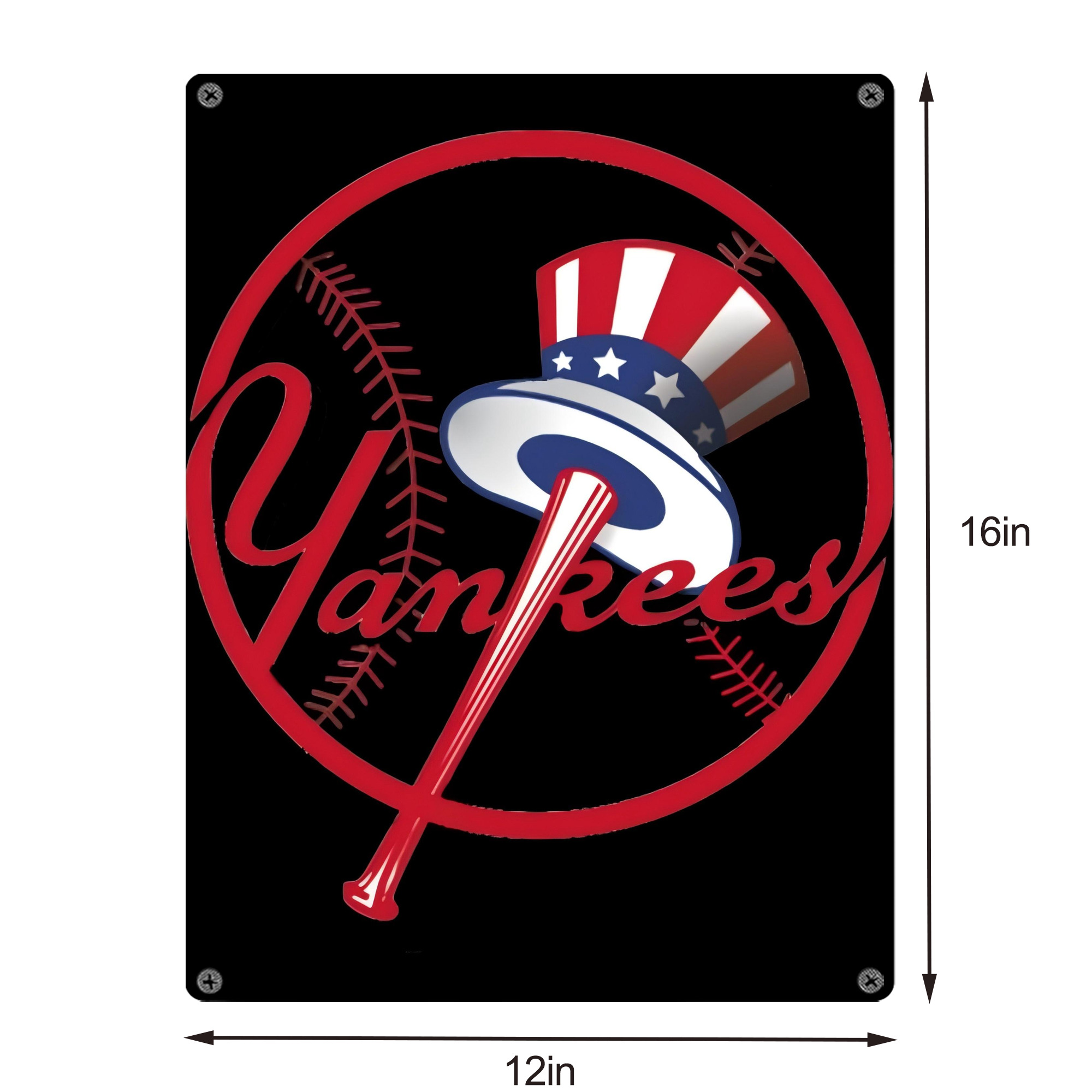 New York Yankees 188 Vintage Metal Tin Sign 12x16inch – Retro Wall Art Decor For Home, Bar, Kitchen, Bedroom, Office – Durable Iron Sheet Poster, Easy To Hang, Full-Color Printing