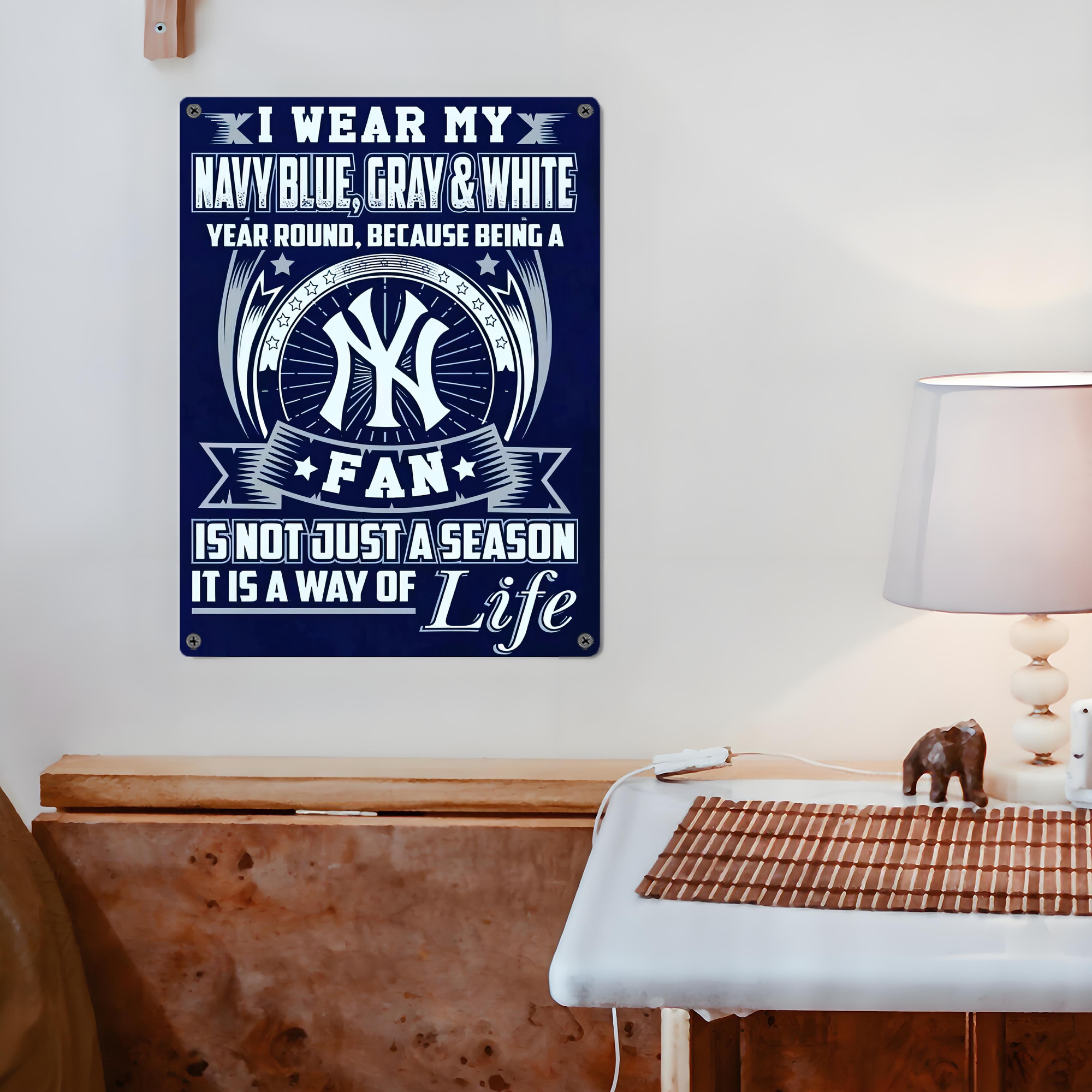 New York Yankees 194 Vintage Metal Tin Sign 12x16inch – Retro Wall Art Decor For Home, Bar, Kitchen, Bedroom, Office – Durable Iron Sheet Poster, Easy To Hang, Full-Color Printing