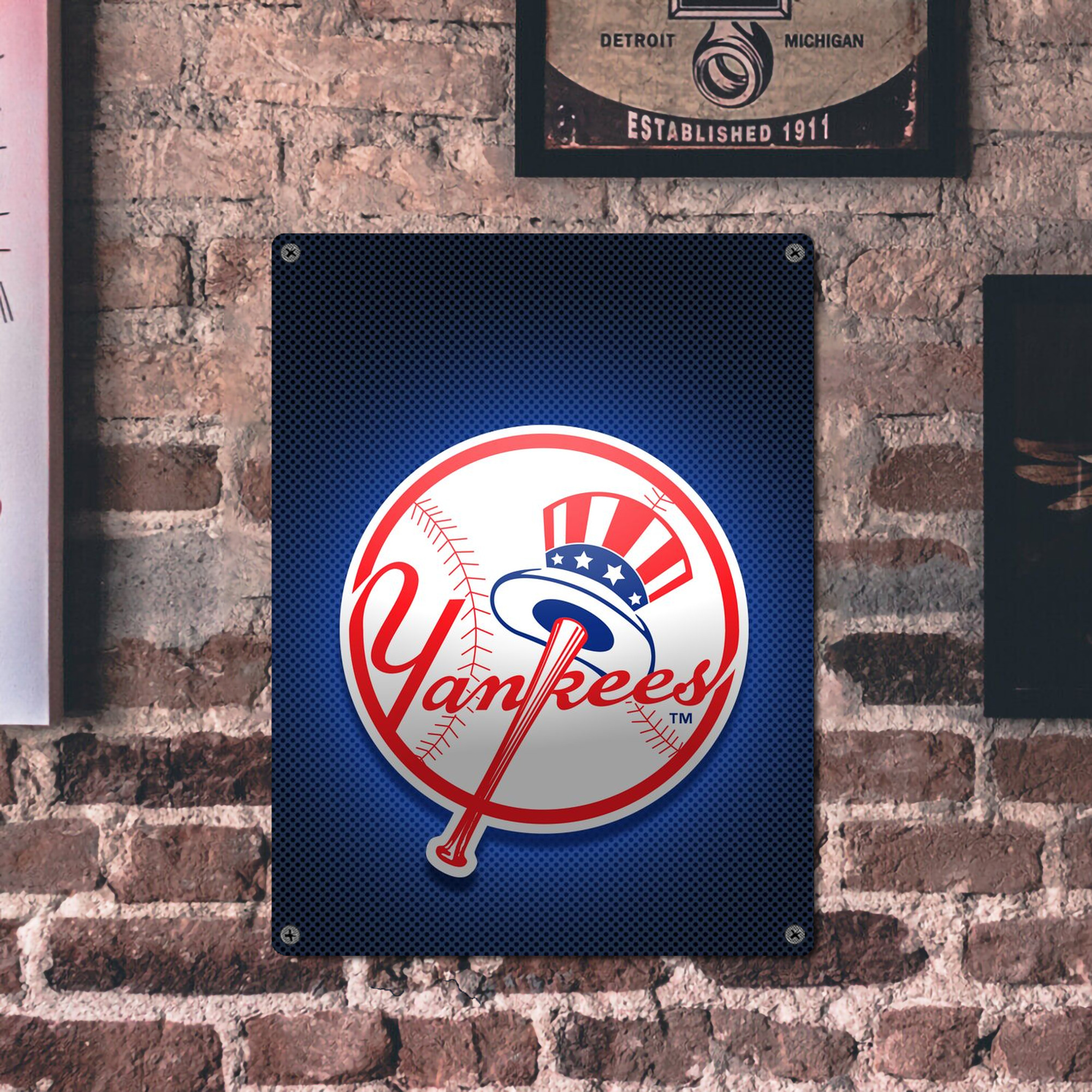 New York Yankees 193 Vintage Metal Tin Sign 12x16inch – Retro Wall Art Decor For Home, Bar, Kitchen, Bedroom, Office – Durable Iron Sheet Poster, Easy To Hang, Full-Color Printing