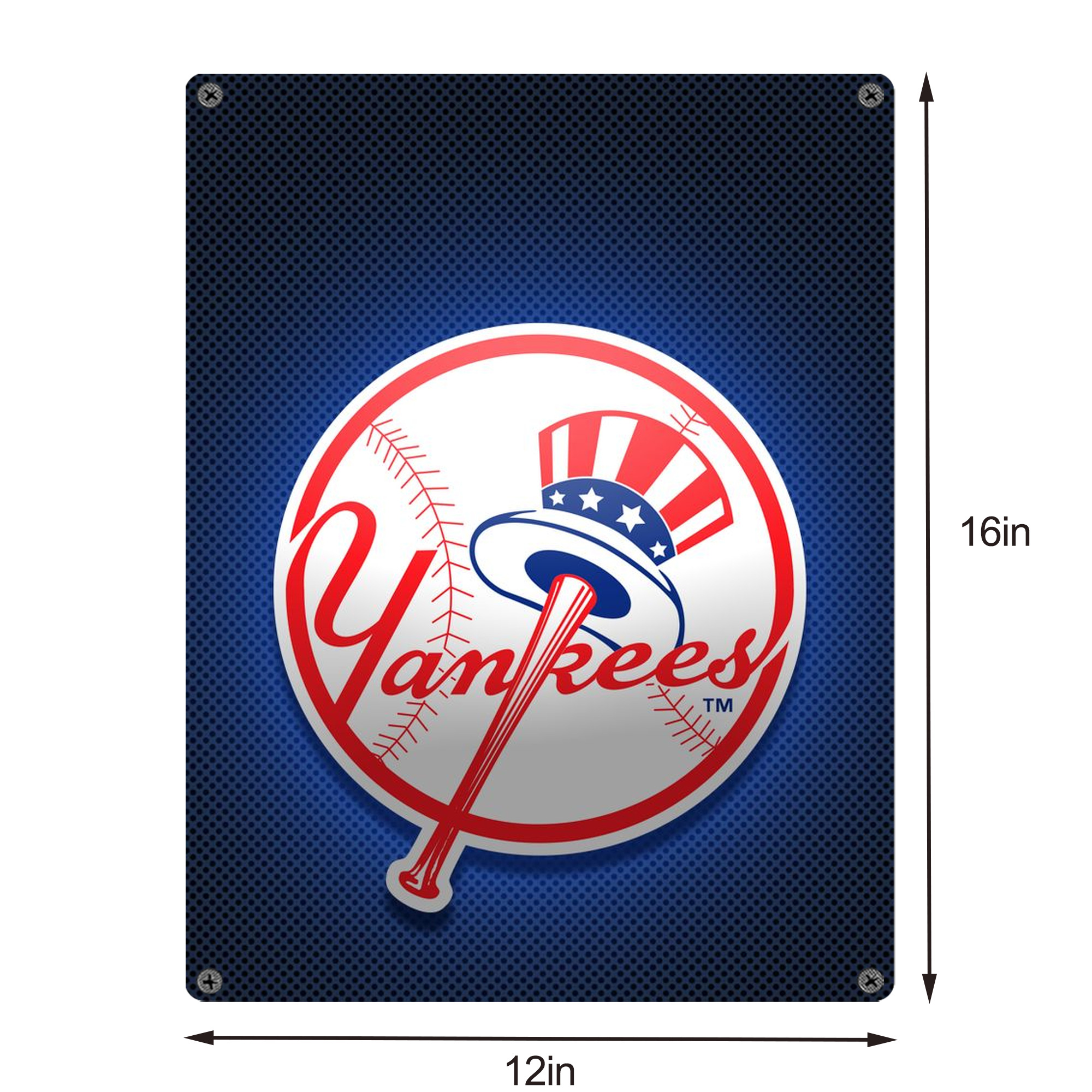 New York Yankees 193 Vintage Metal Tin Sign 12x16inch – Retro Wall Art Decor For Home, Bar, Kitchen, Bedroom, Office – Durable Iron Sheet Poster, Easy To Hang, Full-Color Printing