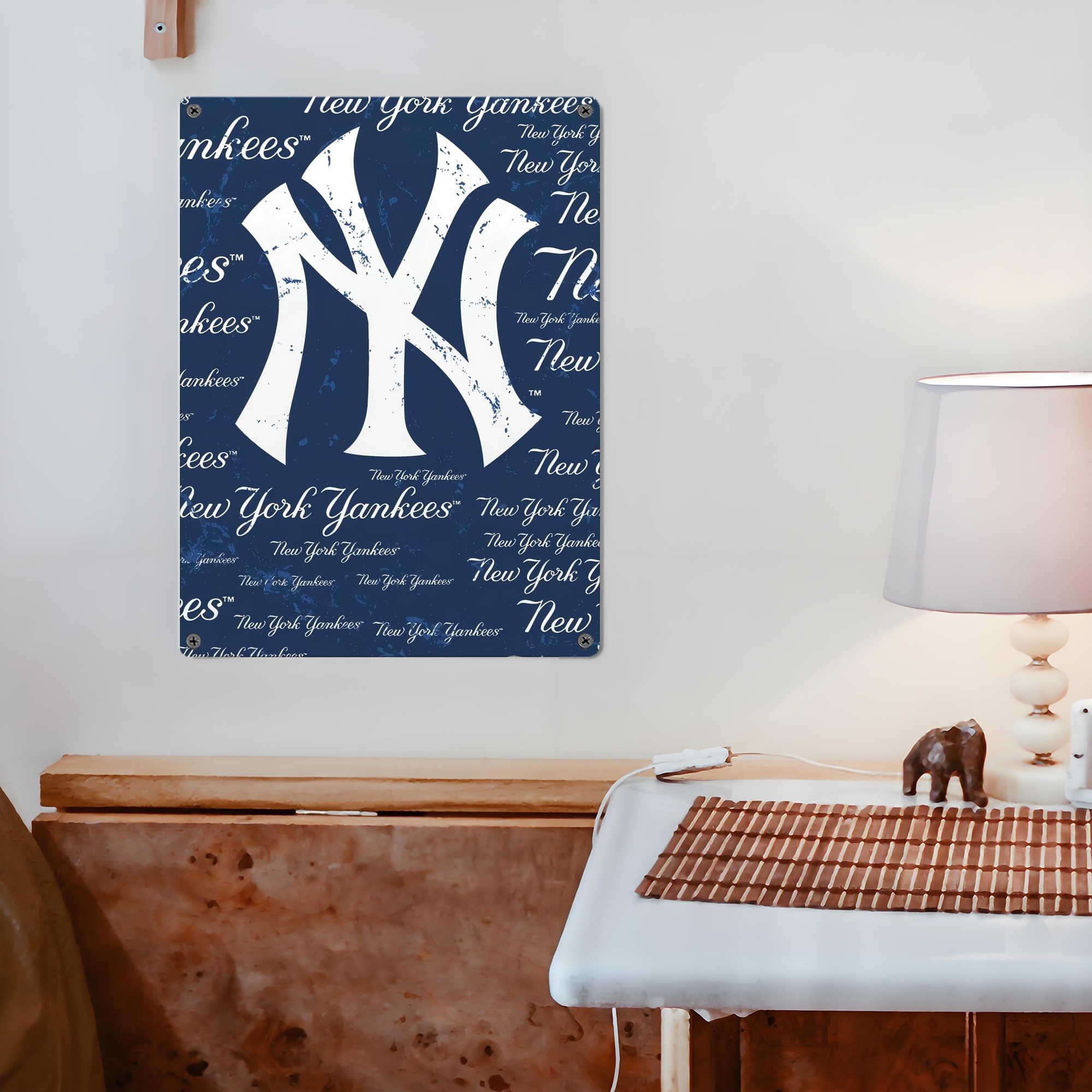 New York Yankees 117 Vintage Metal Tin Sign 12x16inch – Retro Wall Art Decor For Home, Bar, Kitchen, Bedroom, Office – Durable Iron Sheet Poster, Easy To Hang, Full-Color Printing