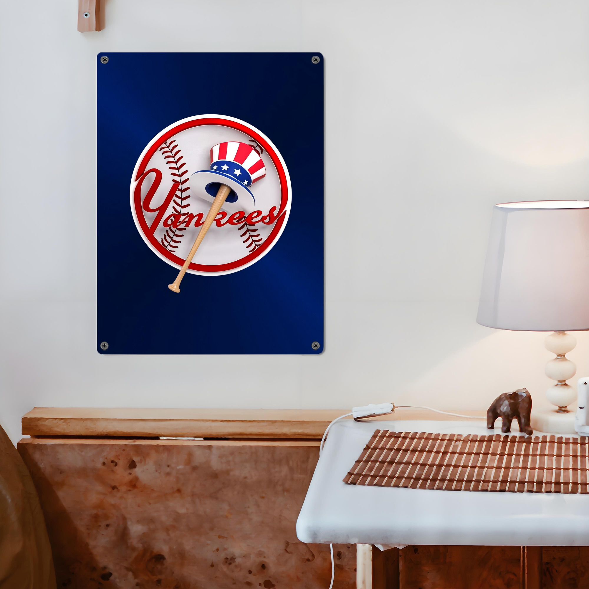 New York Yankees 200 Vintage Metal Tin Sign 12x16inch – Retro Wall Art Decor For Home, Bar, Kitchen, Bedroom, Office – Durable Iron Sheet Poster, Easy To Hang, Full-Color Printing