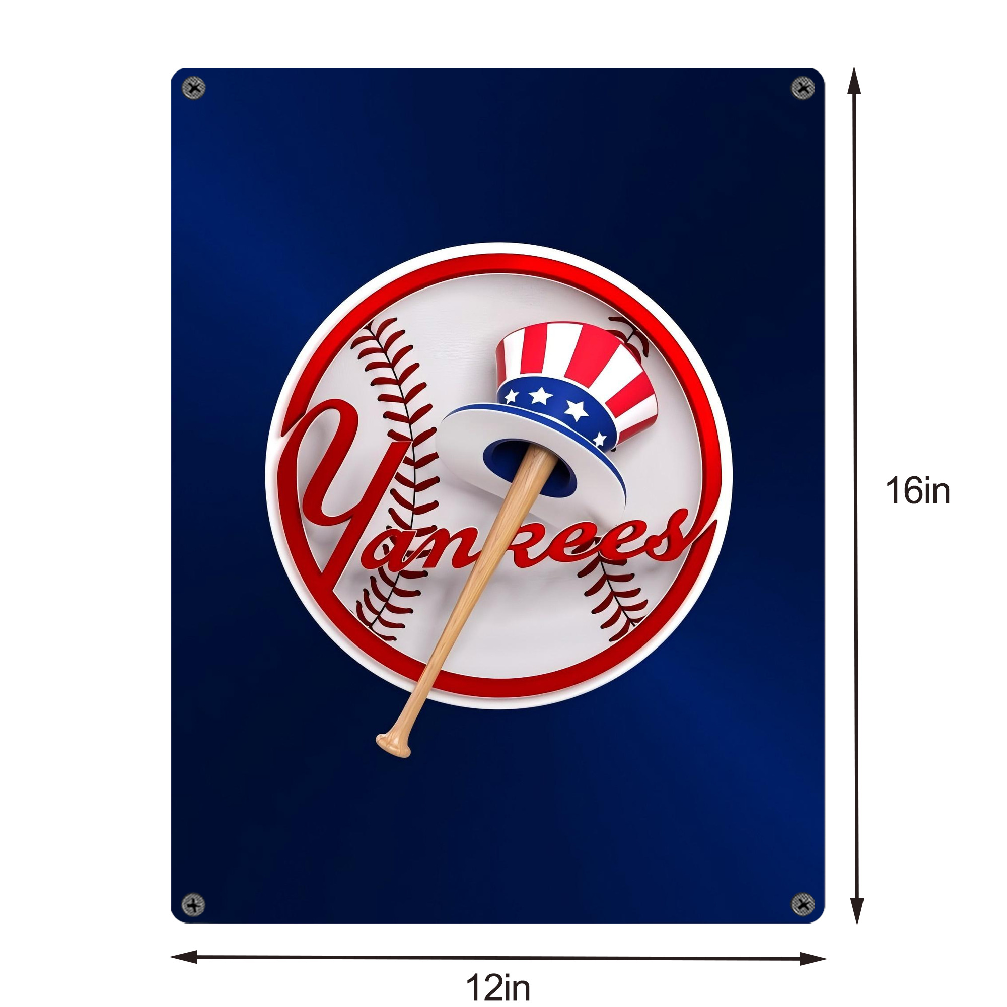 New York Yankees 200 Vintage Metal Tin Sign 12x16inch – Retro Wall Art Decor For Home, Bar, Kitchen, Bedroom, Office – Durable Iron Sheet Poster, Easy To Hang, Full-Color Printing