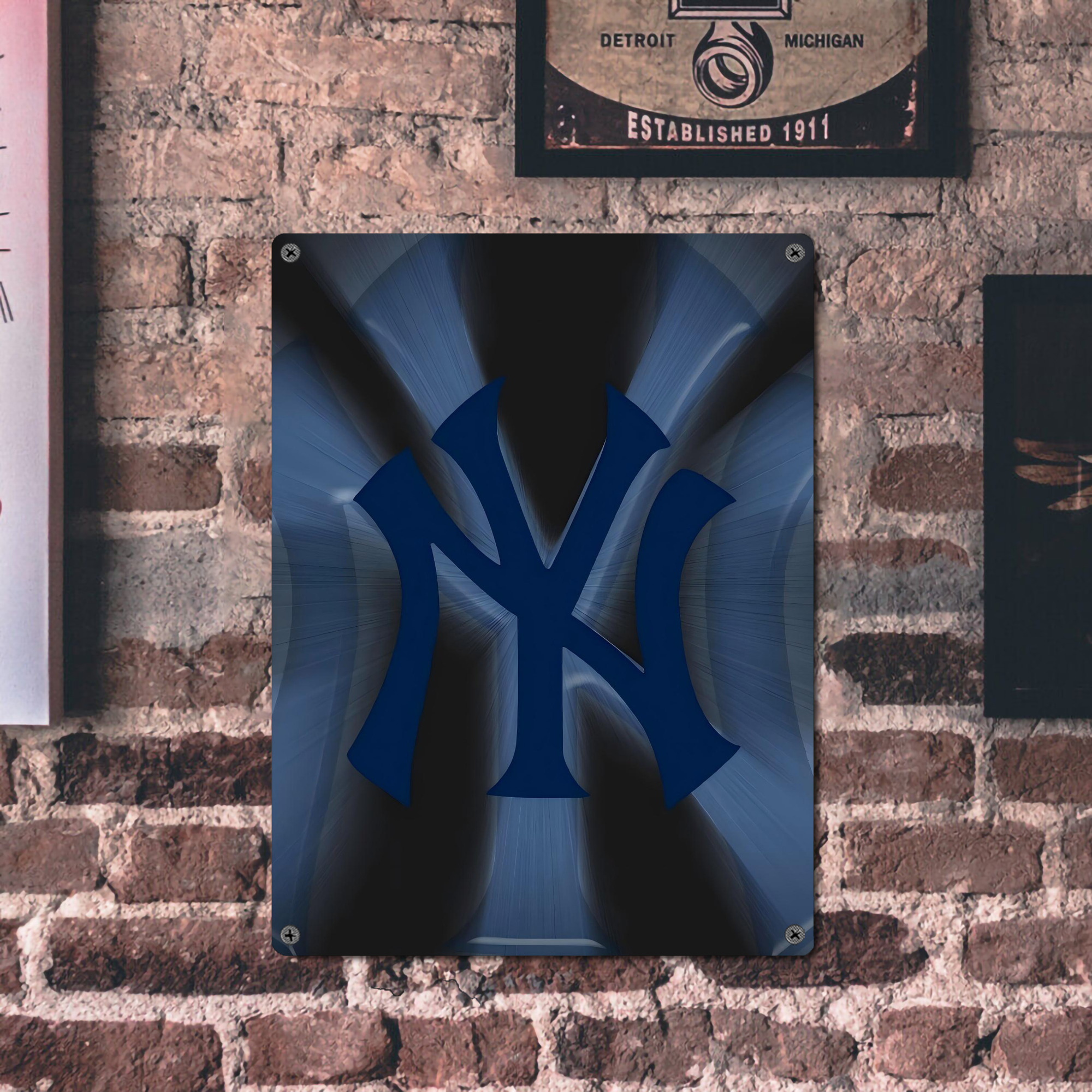 New York Yankees 110 Vintage Metal Tin Sign 12x16inch – Retro Wall Art Decor For Home, Bar, Kitchen, Bedroom, Office – Durable Iron Sheet Poster, Easy To Hang, Full-Color Printing