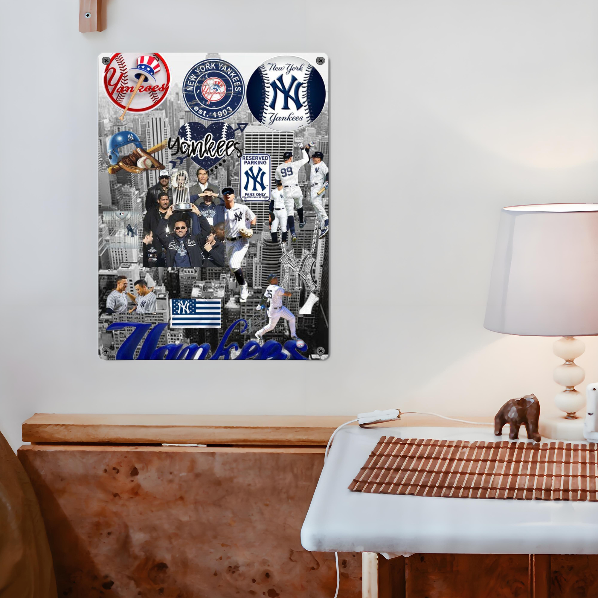 New York Yankees 199 Vintage Metal Tin Sign 12x16inch – Retro Wall Art Decor For Home, Bar, Kitchen, Bedroom, Office – Durable Iron Sheet Poster, Easy To Hang, Full-Color Printing