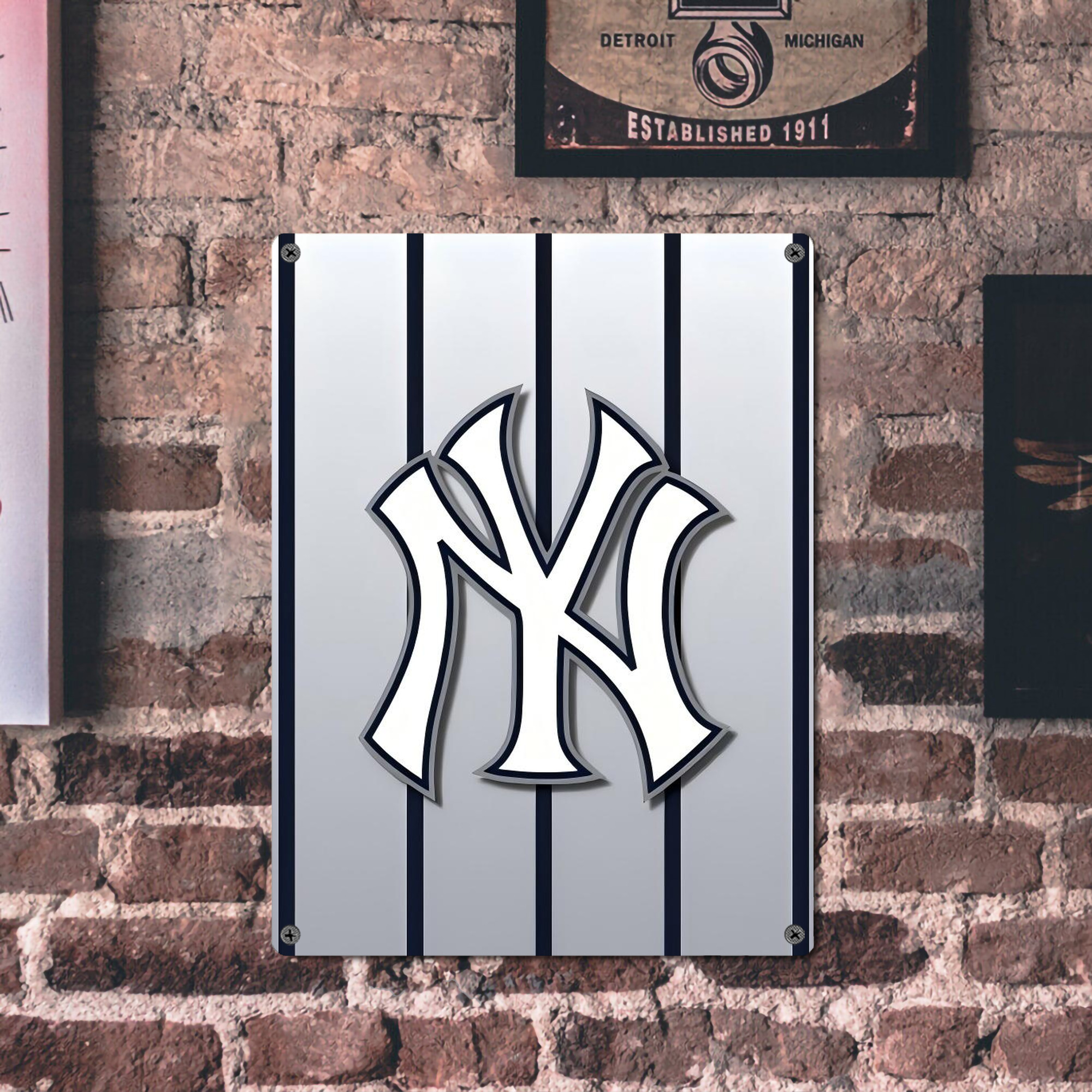 New York Yankees 118 Vintage Metal Tin Sign 12x16inch – Retro Wall Art Decor For Home, Bar, Kitchen, Bedroom, Office – Durable Iron Sheet Poster, Easy To Hang, Full-Color Printing