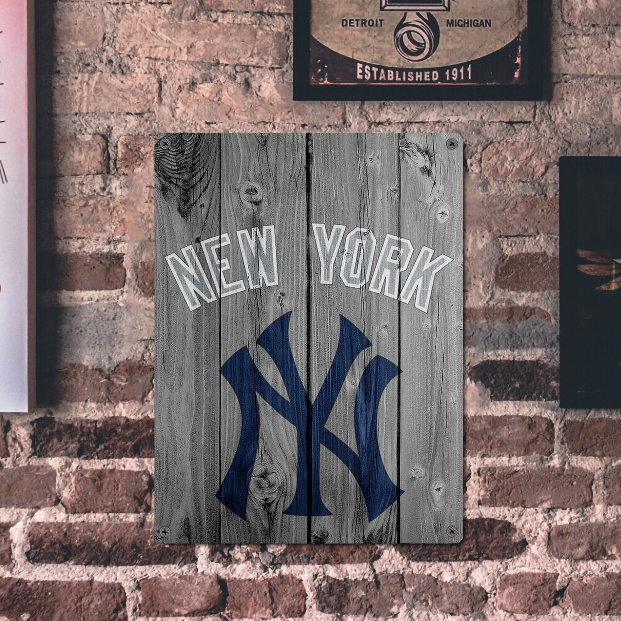 New York Yankees 204 Vintage Metal Tin Sign 12x16inch – Retro Wall Art Decor For Home, Bar, Kitchen, Bedroom, Office – Durable Iron Sheet Poster, Easy To Hang, Full-Color Printing