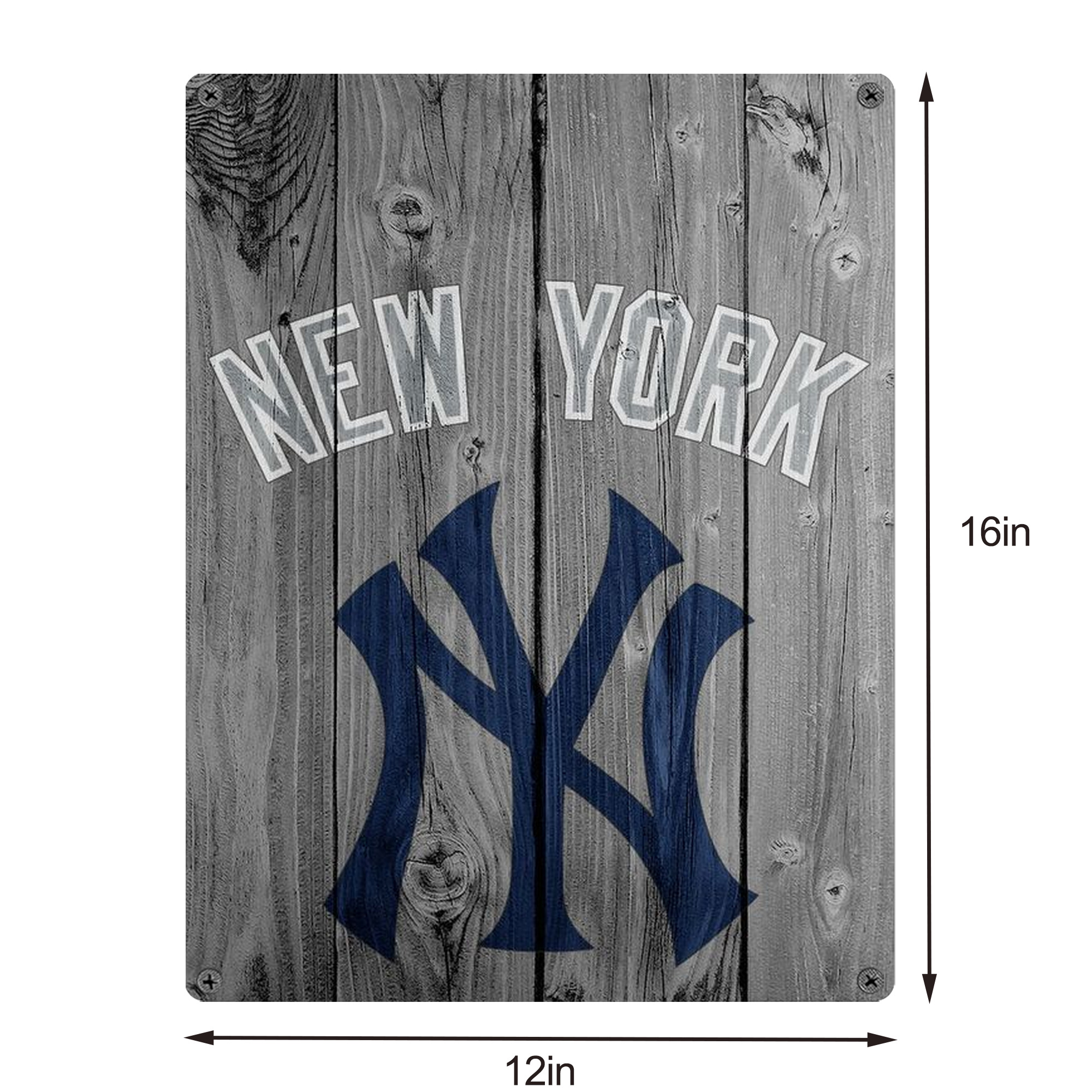 New York Yankees 204 Vintage Metal Tin Sign 12x16inch – Retro Wall Art Decor For Home, Bar, Kitchen, Bedroom, Office – Durable Iron Sheet Poster, Easy To Hang, Full-Color Printing
