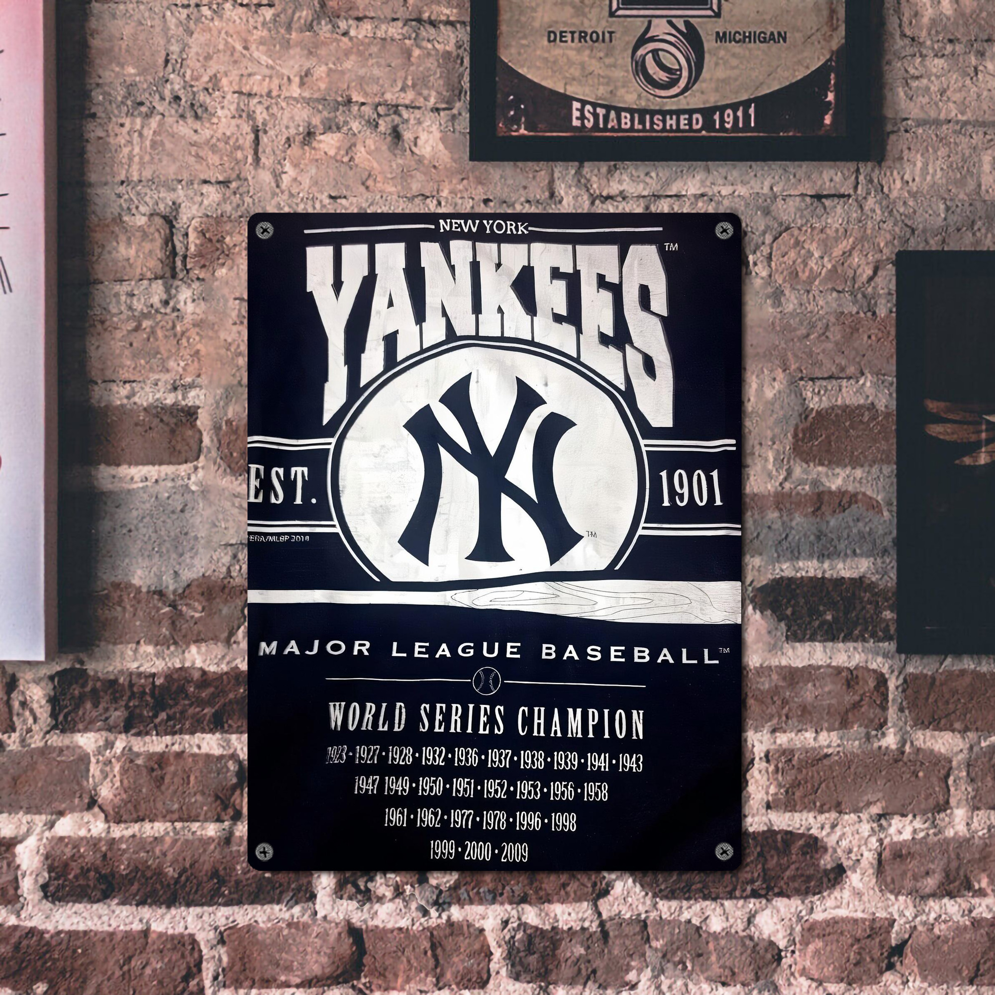 New York Yankees 211 Vintage Metal Tin Sign 12x16inch – Retro Wall Art Decor For Home, Bar, Kitchen, Bedroom, Office – Durable Iron Sheet Poster, Easy To Hang, Full-Color Printing