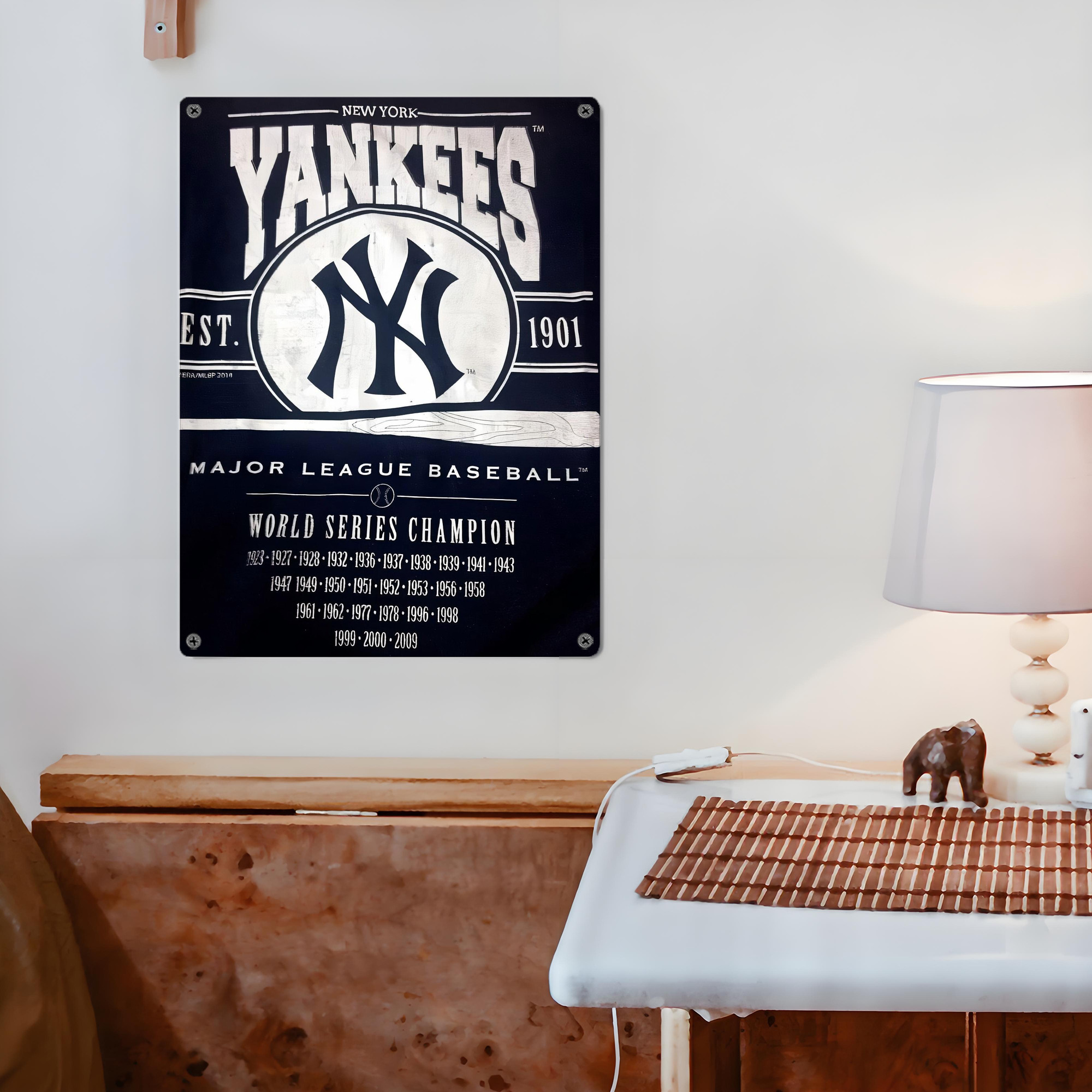 New York Yankees 211 Vintage Metal Tin Sign 12x16inch – Retro Wall Art Decor For Home, Bar, Kitchen, Bedroom, Office – Durable Iron Sheet Poster, Easy To Hang, Full-Color Printing