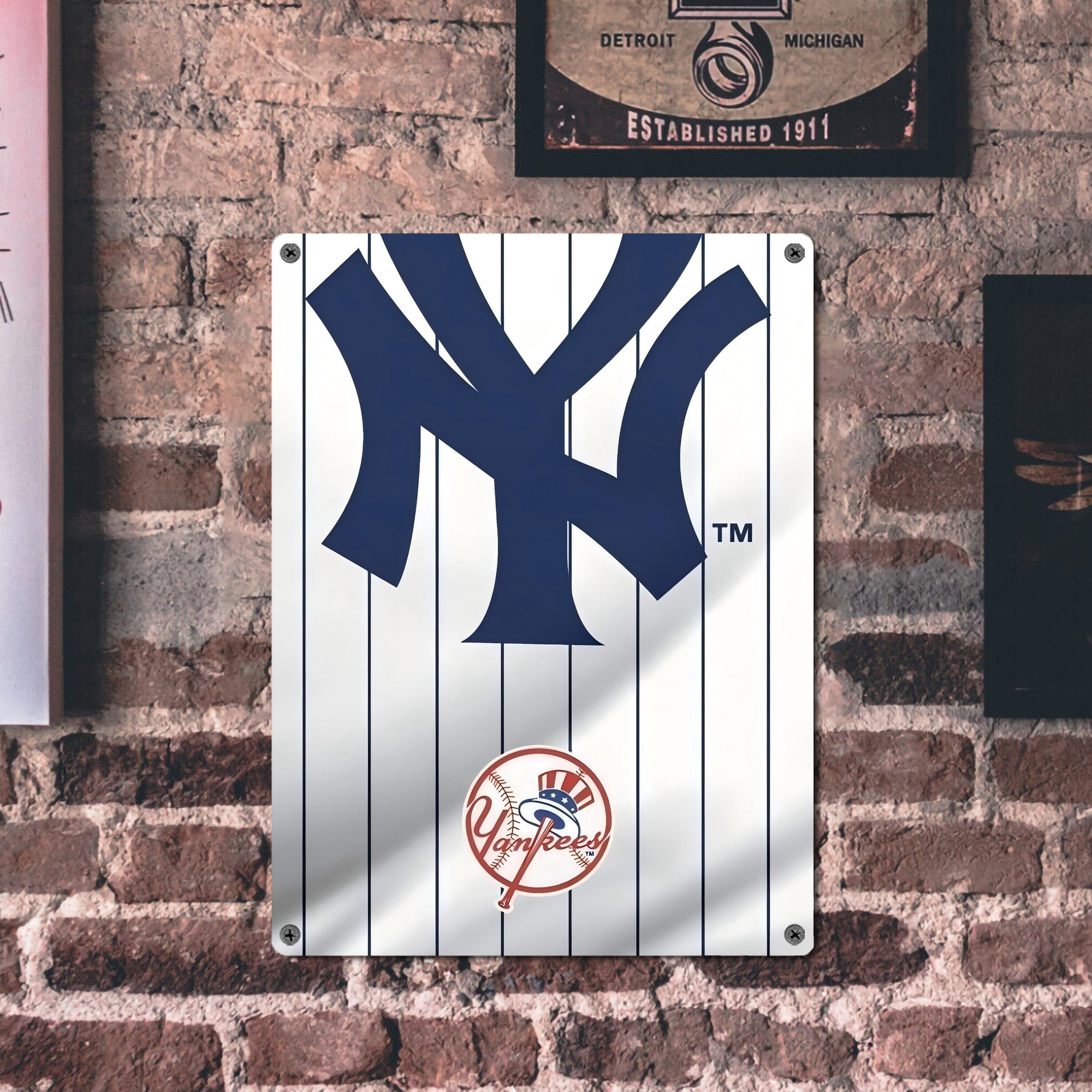 New York Yankees 126 Vintage Metal Tin Sign 12x16inch – Retro Wall Art Decor For Home, Bar, Kitchen, Bedroom, Office – Durable Iron Sheet Poster, Easy To Hang, Full-Color Printing