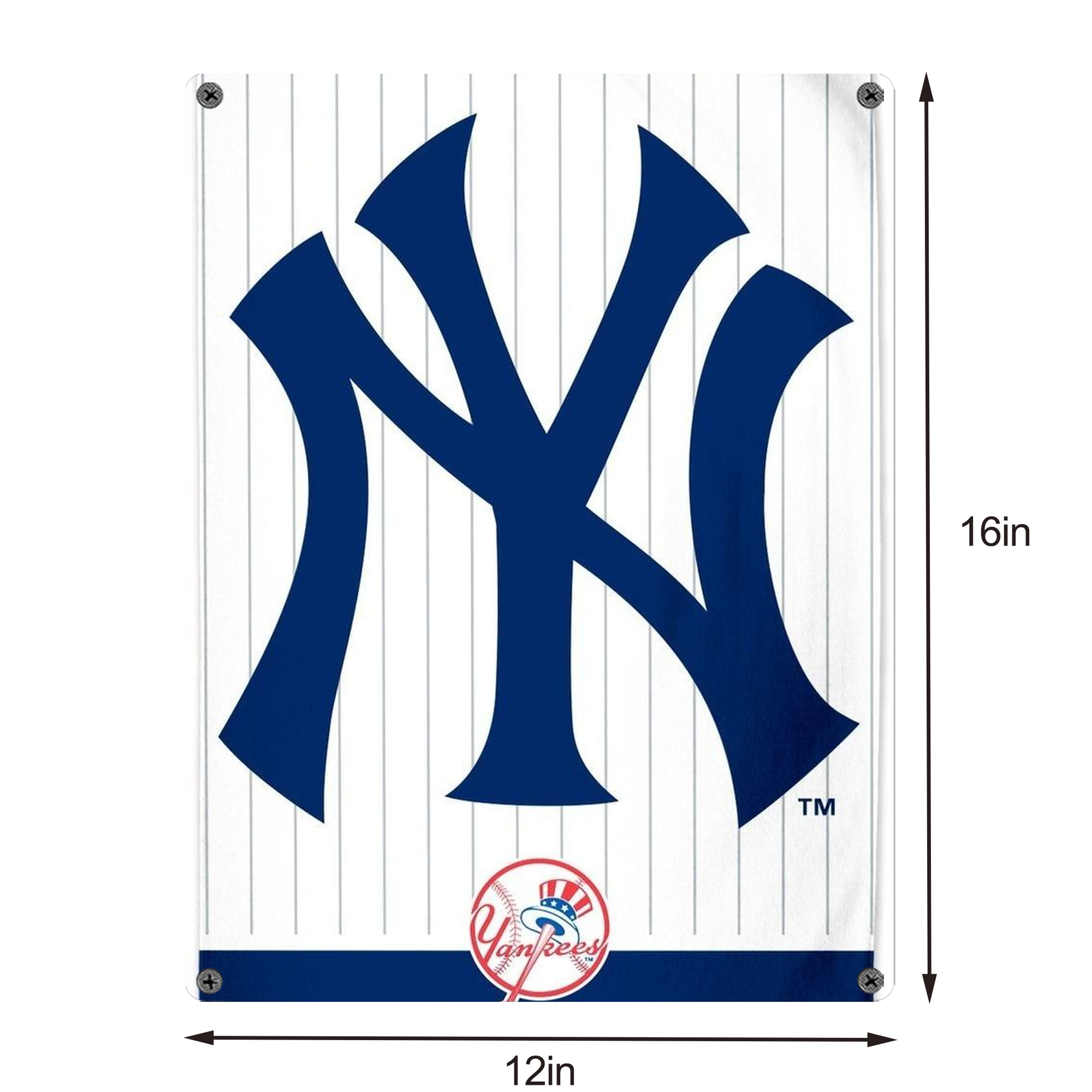New York Yankees 130 Vintage Metal Tin Sign 12x16inch – Retro Wall Art Decor For Home, Bar, Kitchen, Bedroom, Office – Durable Iron Sheet Poster, Easy To Hang, Full-Color Printing