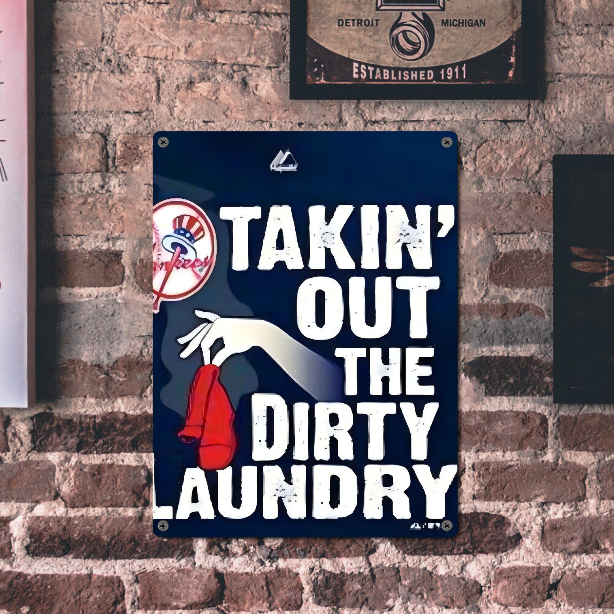 New York Yankees 210 Vintage Metal Tin Sign 12x16inch – Retro Wall Art Decor For Home, Bar, Kitchen, Bedroom, Office – Durable Iron Sheet Poster, Easy To Hang, Full-Color Printing