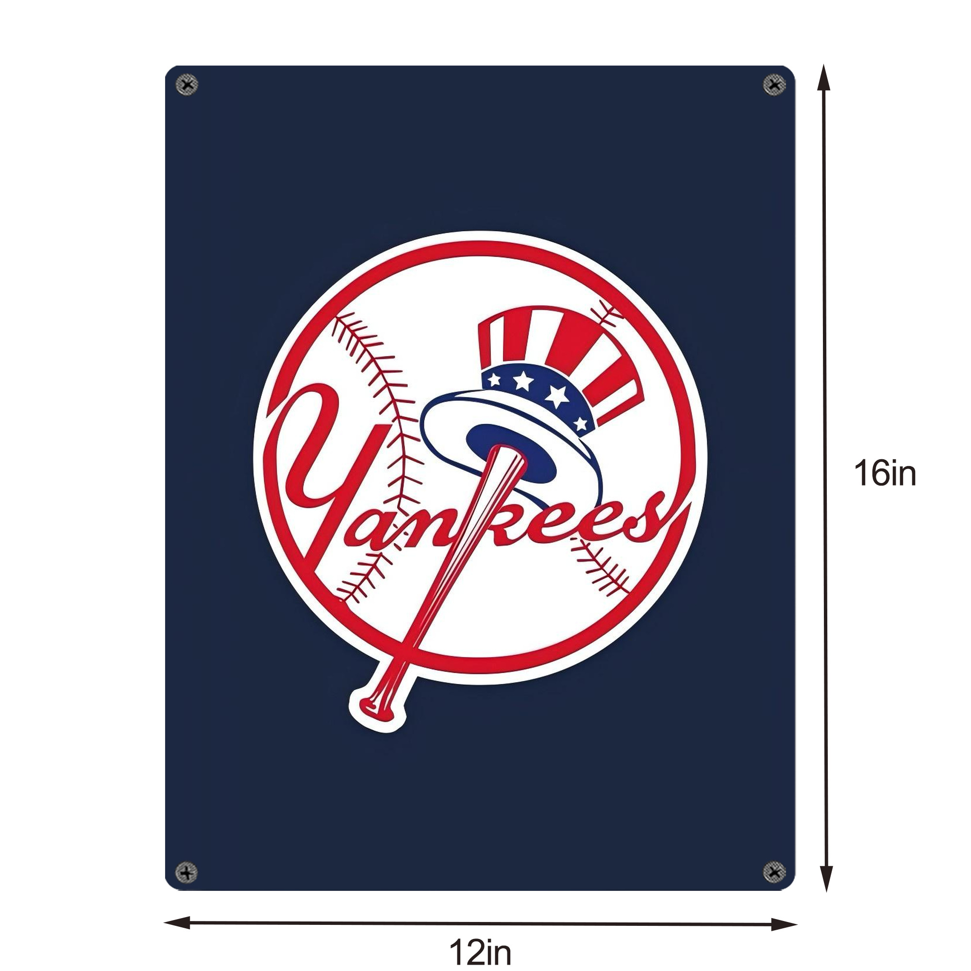 New York Yankees 216 Vintage Metal Tin Sign 12x16inch – Retro Wall Art Decor For Home, Bar, Kitchen, Bedroom, Office – Durable Iron Sheet Poster, Easy To Hang, Full-Color Printing
