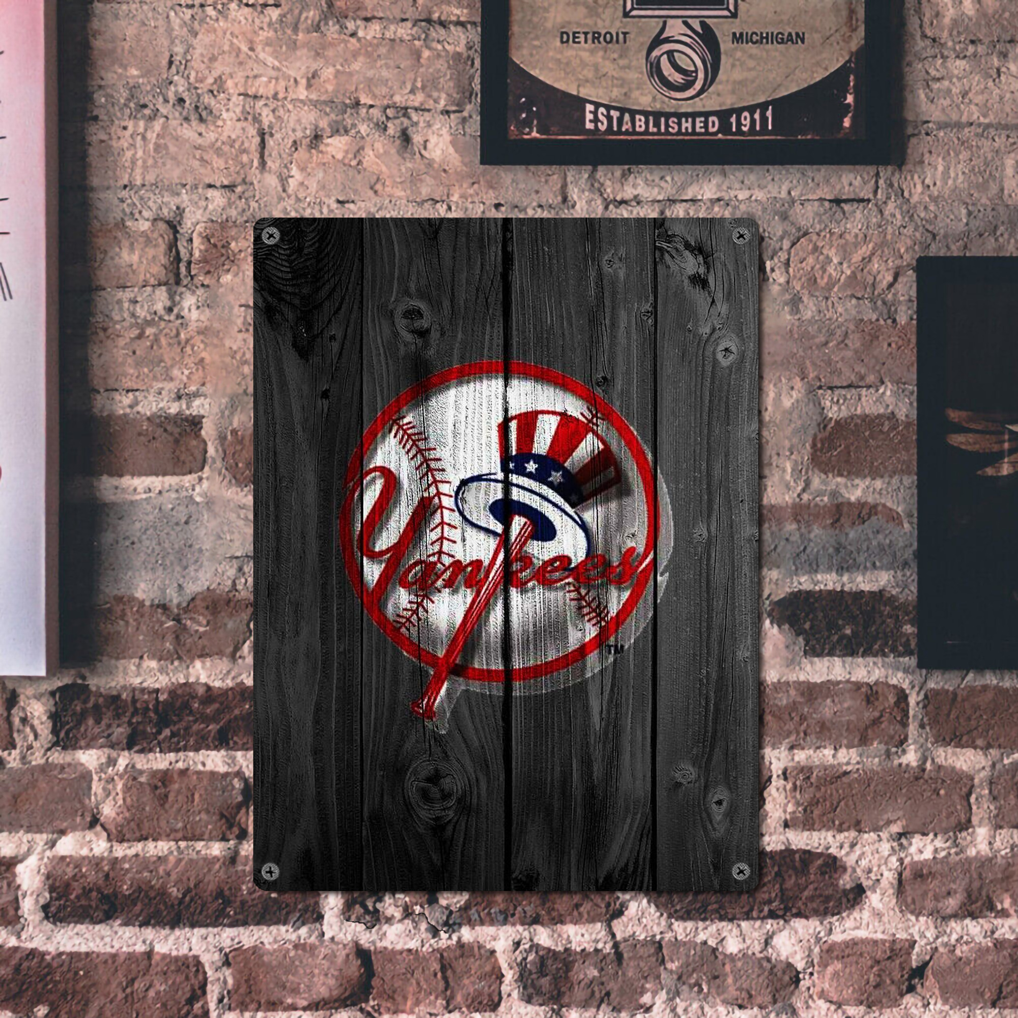 New York Yankees 131 Vintage Metal Tin Sign 12x16inch – Retro Wall Art Decor For Home, Bar, Kitchen, Bedroom, Office – Durable Iron Sheet Poster, Easy To Hang, Full-Color Printing