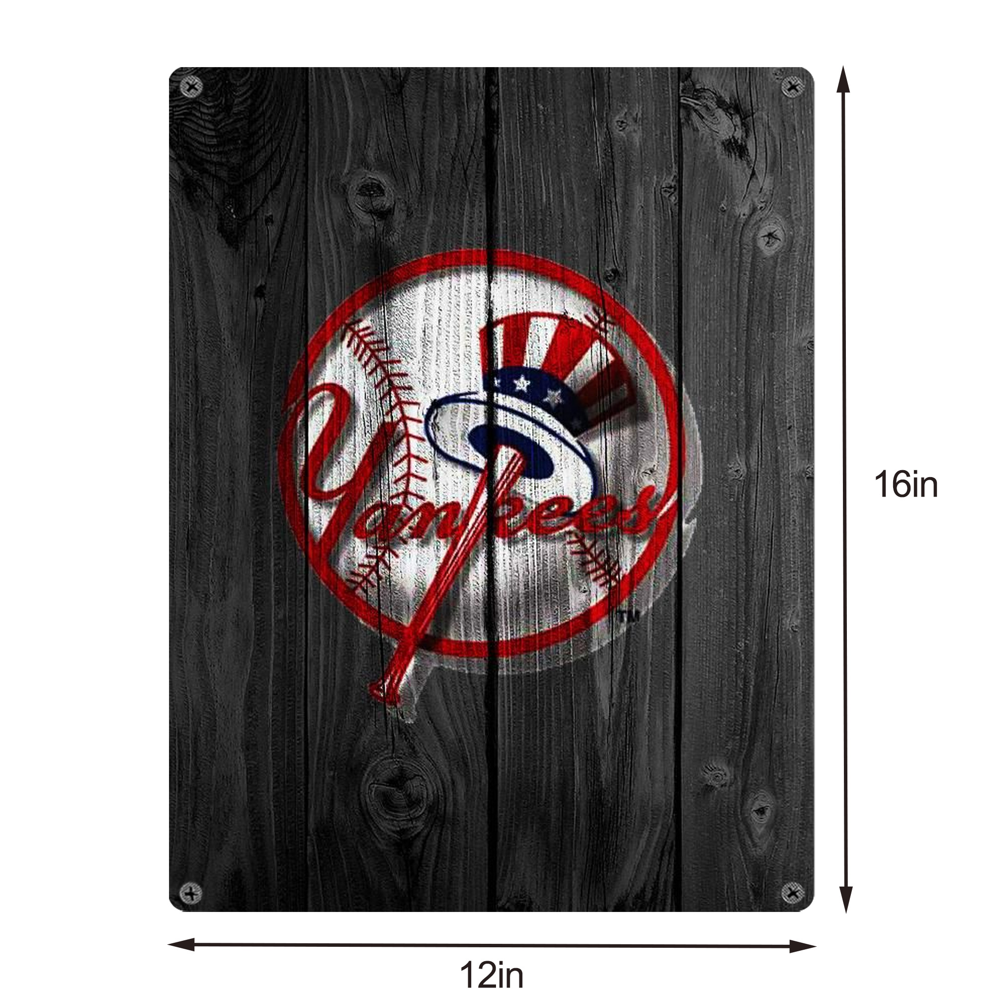 New York Yankees 131 Vintage Metal Tin Sign 12x16inch – Retro Wall Art Decor For Home, Bar, Kitchen, Bedroom, Office – Durable Iron Sheet Poster, Easy To Hang, Full-Color Printing