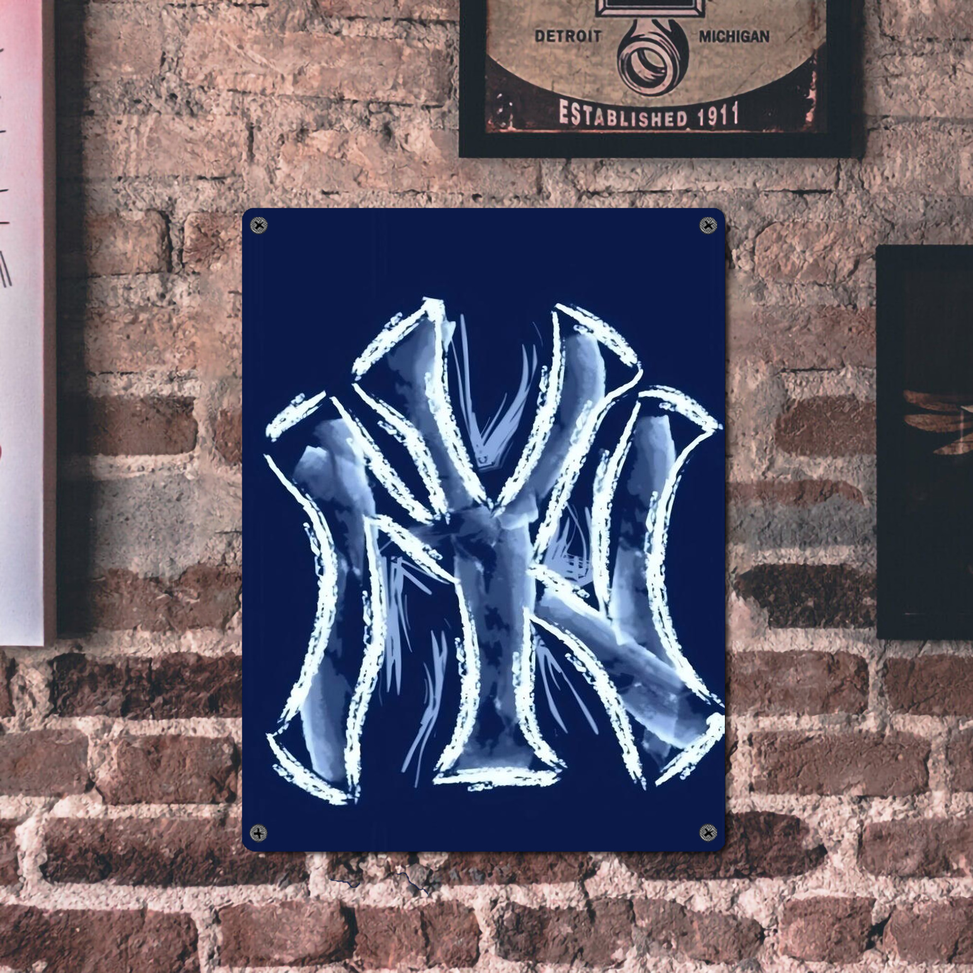 New York Yankees 137 Vintage Metal Tin Sign 12x16inch – Retro Wall Art Decor For Home, Bar, Kitchen, Bedroom, Office – Durable Iron Sheet Poster, Easy To Hang, Full-Color Printing