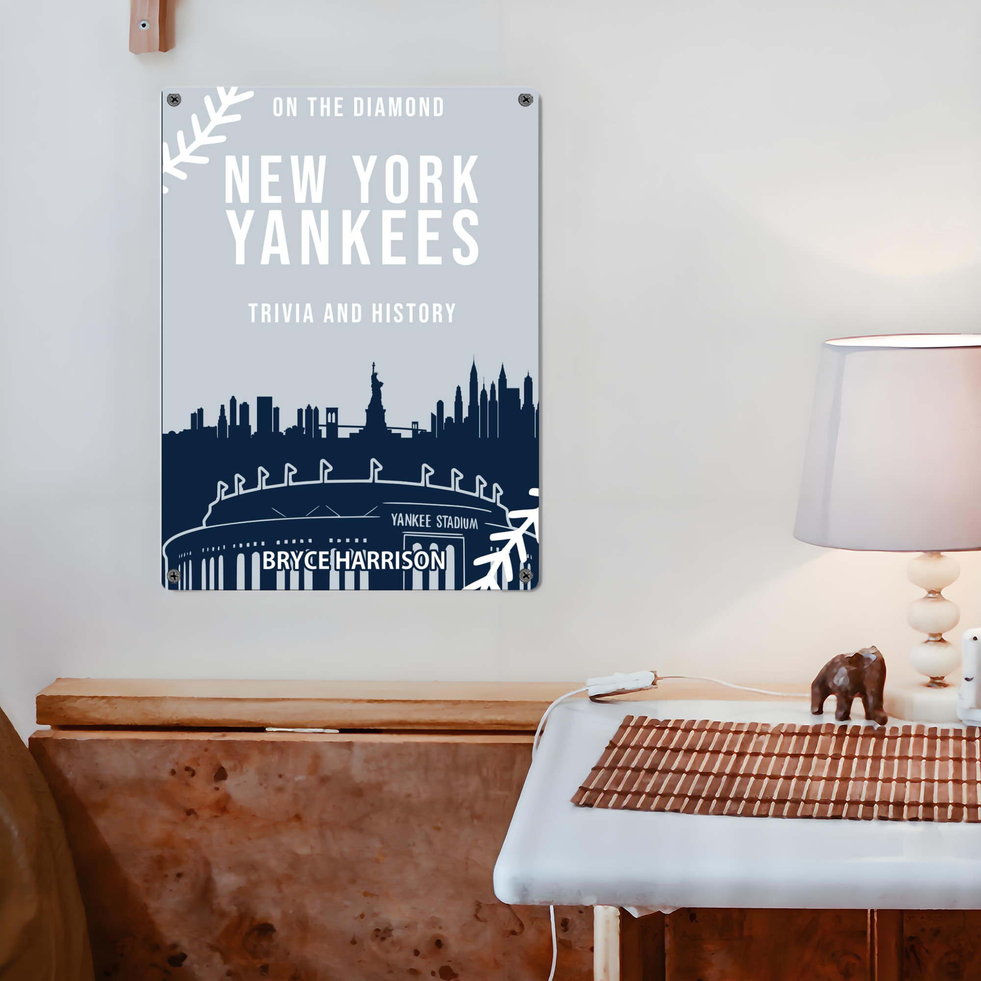 New York Yankees 141 Vintage Metal Tin Sign 12x16inch – Retro Wall Art Decor For Home, Bar, Kitchen, Bedroom, Office – Durable Iron Sheet Poster, Easy To Hang, Full-Color Printing