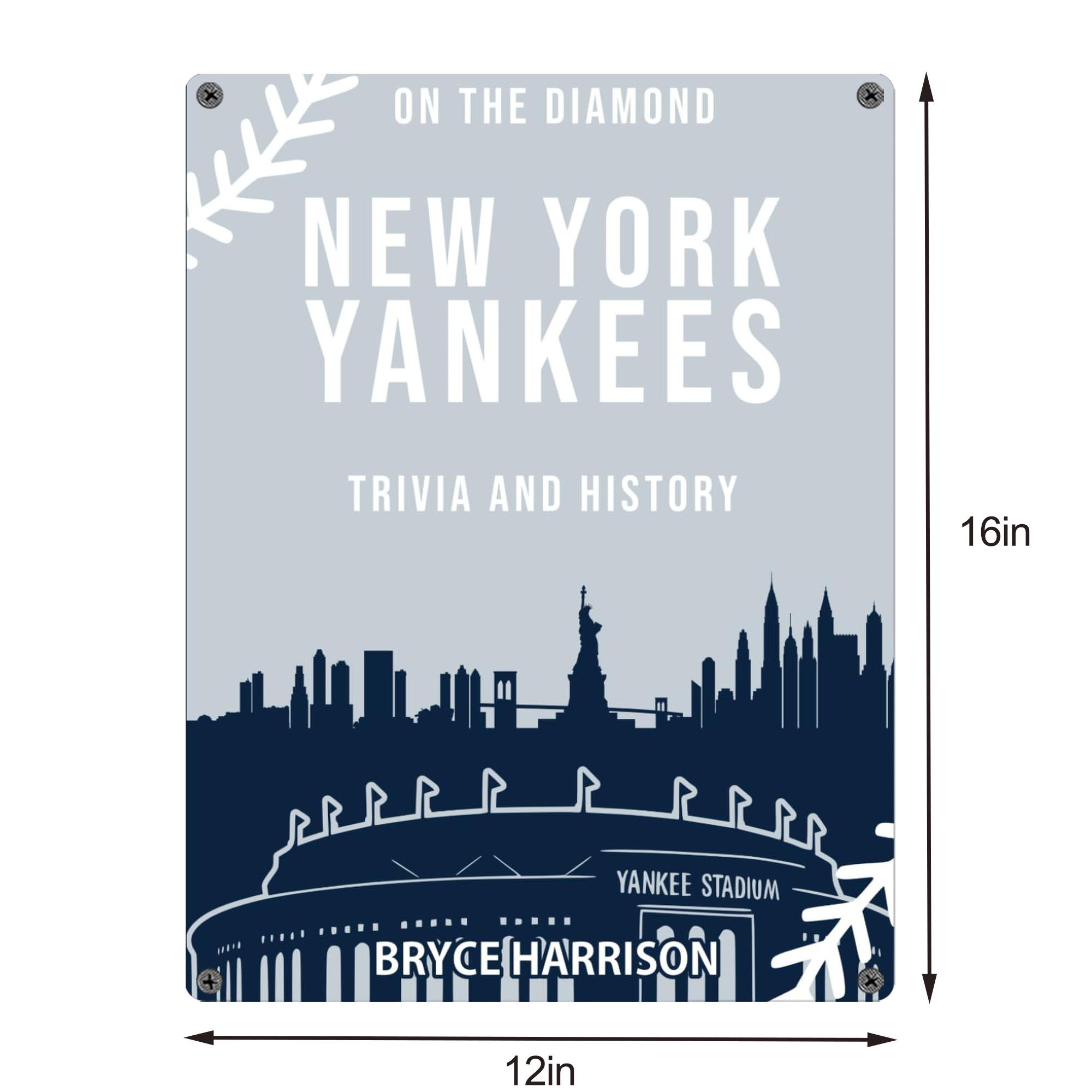 New York Yankees 141 Vintage Metal Tin Sign 12x16inch – Retro Wall Art Decor For Home, Bar, Kitchen, Bedroom, Office – Durable Iron Sheet Poster, Easy To Hang, Full-Color Printing