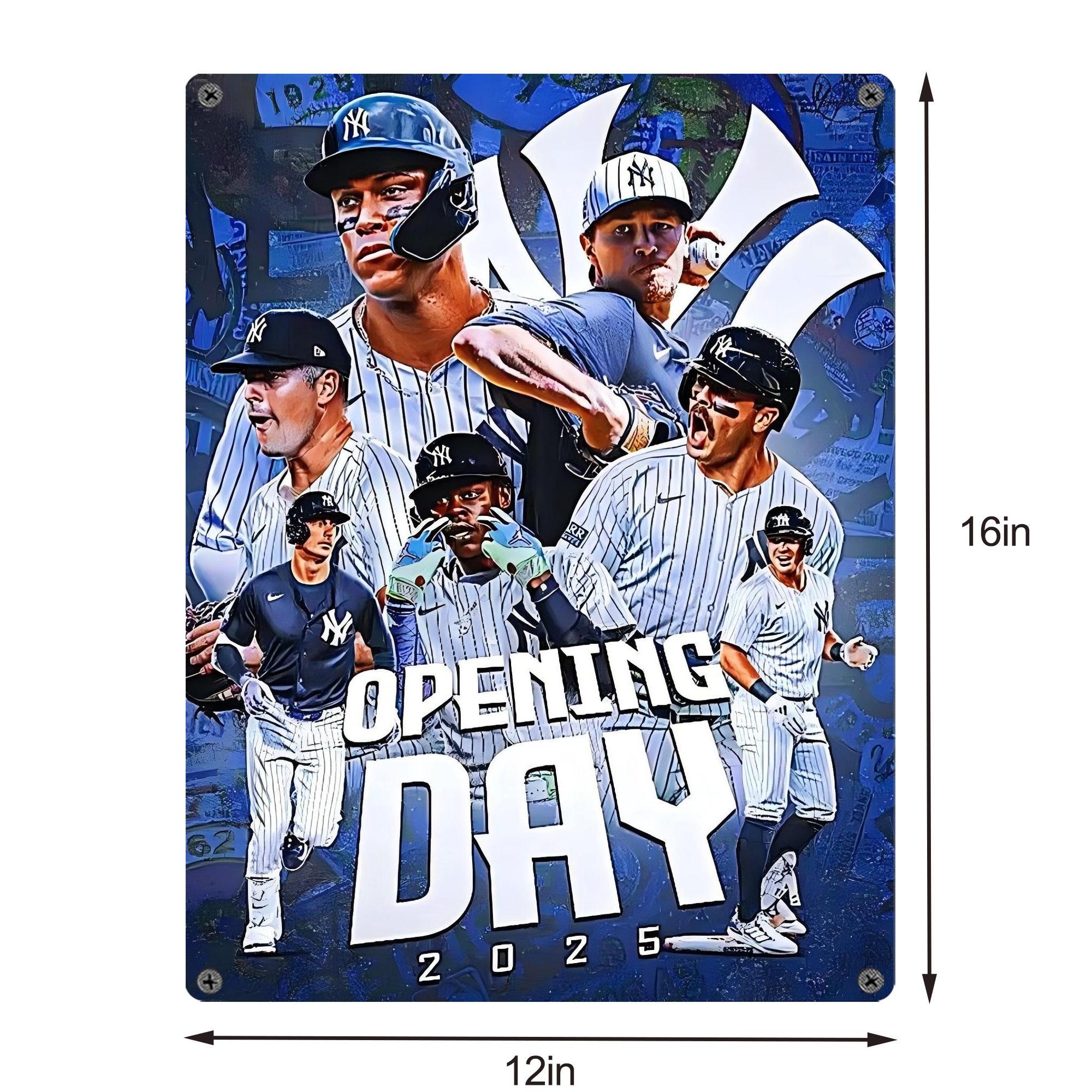 New York Yankees 215 Vintage Metal Tin Sign 12x16inch – Retro Wall Art Decor For Home, Bar, Kitchen, Bedroom, Office – Durable Iron Sheet Poster, Easy To Hang, Full-Color Printing