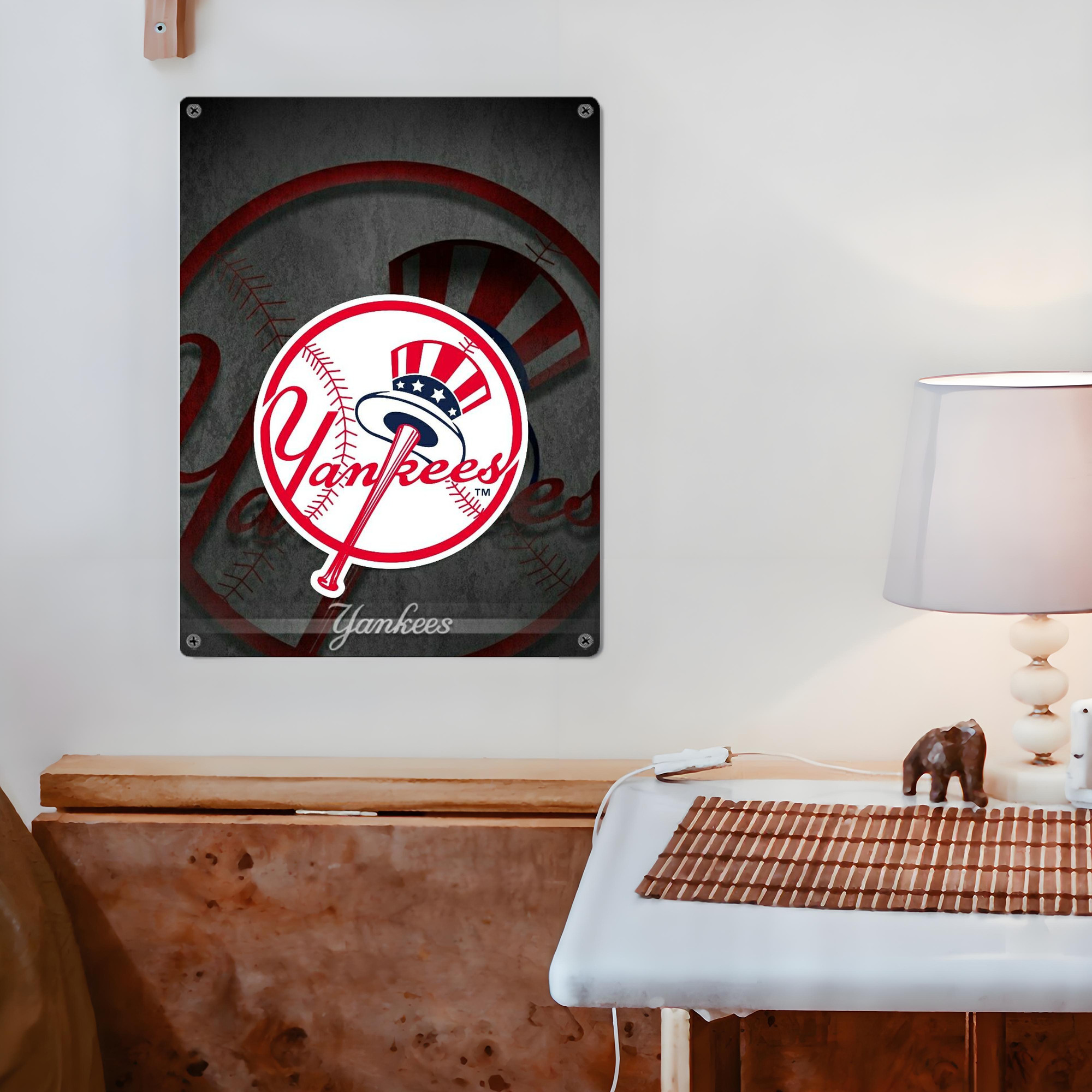 New York Yankees 228 Vintage Metal Tin Sign 12x16inch – Retro Wall Art Decor For Home, Bar, Kitchen, Bedroom, Office – Durable Iron Sheet Poster, Easy To Hang, Full-Color Printing