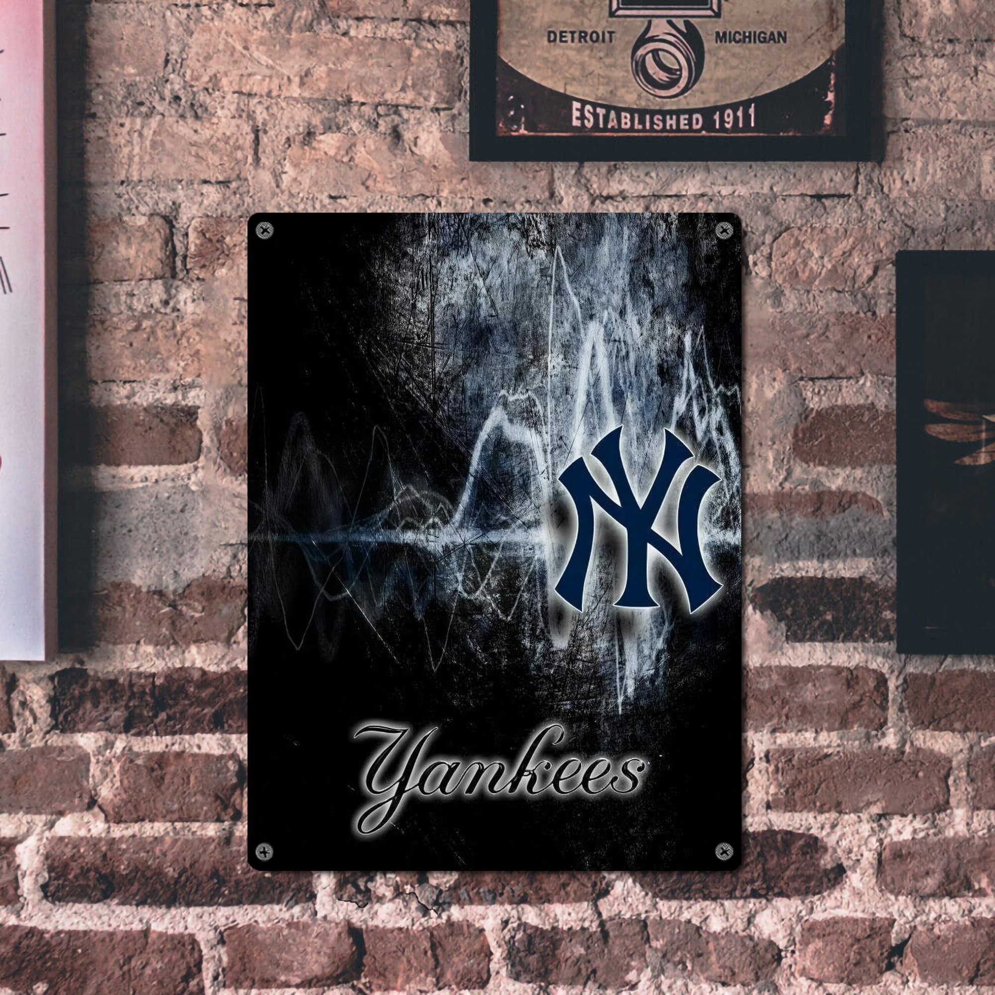 New York Yankees 146 Vintage Metal Tin Sign 12x16inch – Retro Wall Art Decor For Home, Bar, Kitchen, Bedroom, Office – Durable Iron Sheet Poster, Easy To Hang, Full-Color Printing