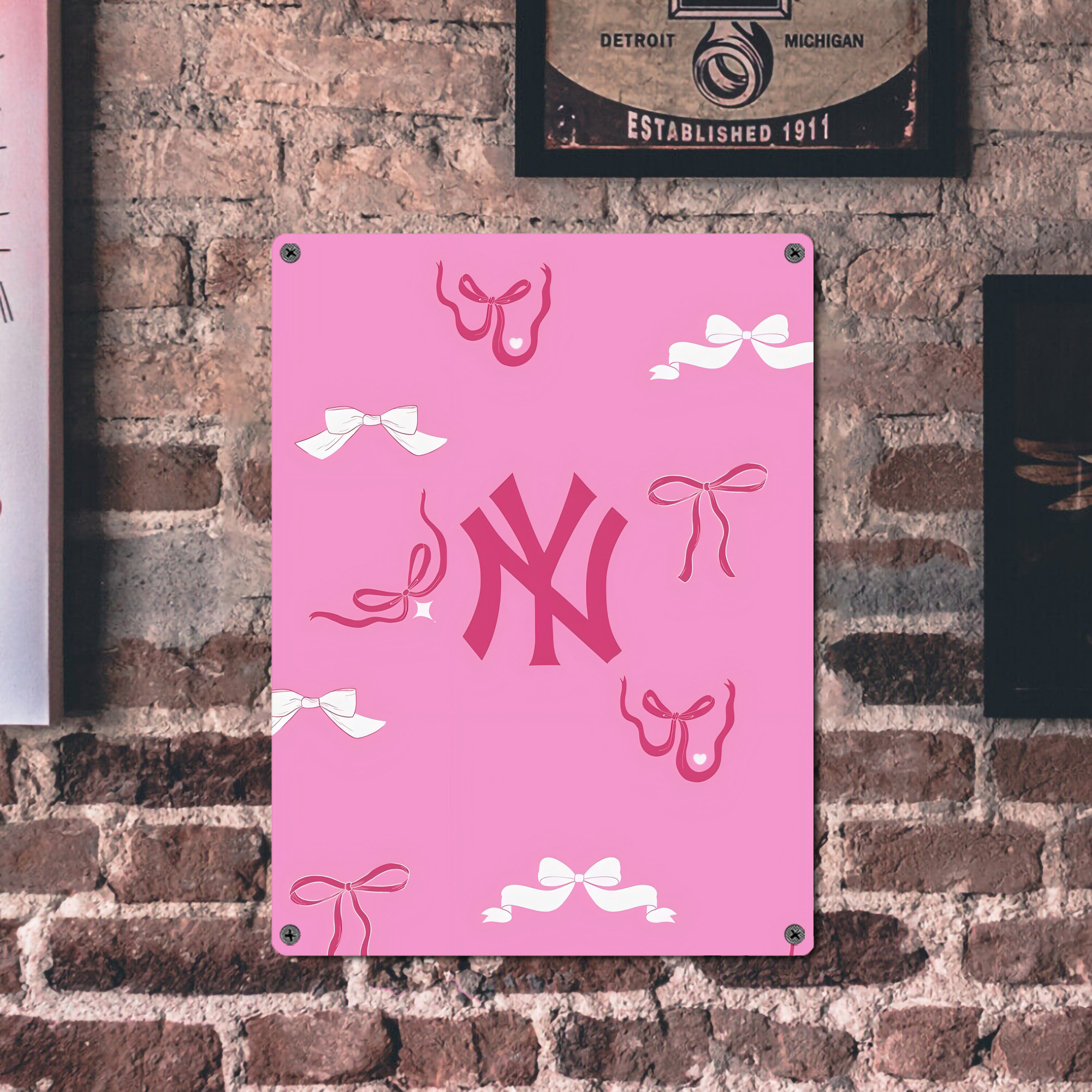 New York Yankees 220 Vintage Metal Tin Sign 12x16inch – Retro Wall Art Decor For Home, Bar, Kitchen, Bedroom, Office – Durable Iron Sheet Poster, Easy To Hang, Full-Color Printing