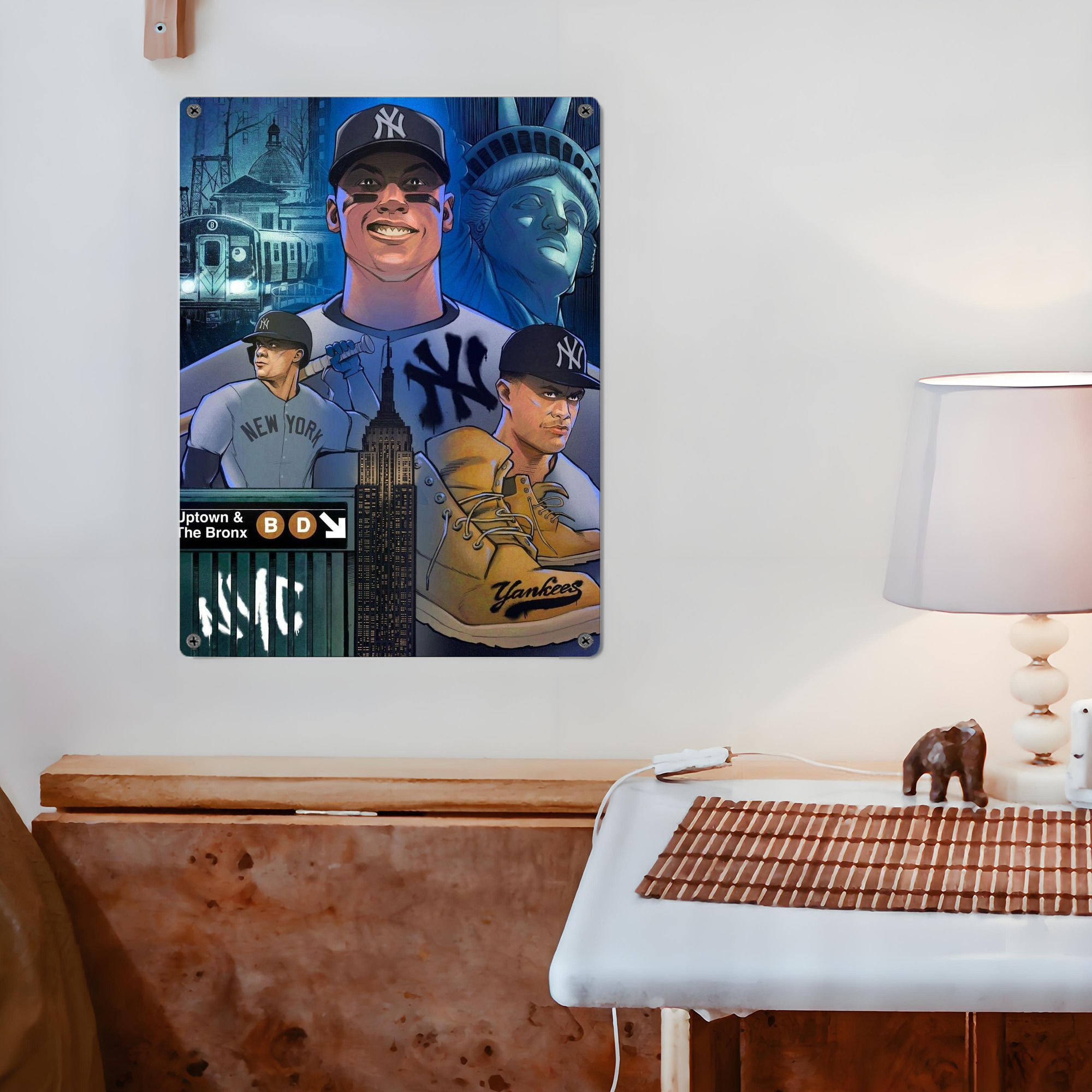 New York Yankees 298 Vintage Metal Tin Sign 12x16inch – Retro Wall Art Decor For Home, Bar, Kitchen, Bedroom, Office – Durable Iron Sheet Poster, Easy To Hang, Full-Color Printing