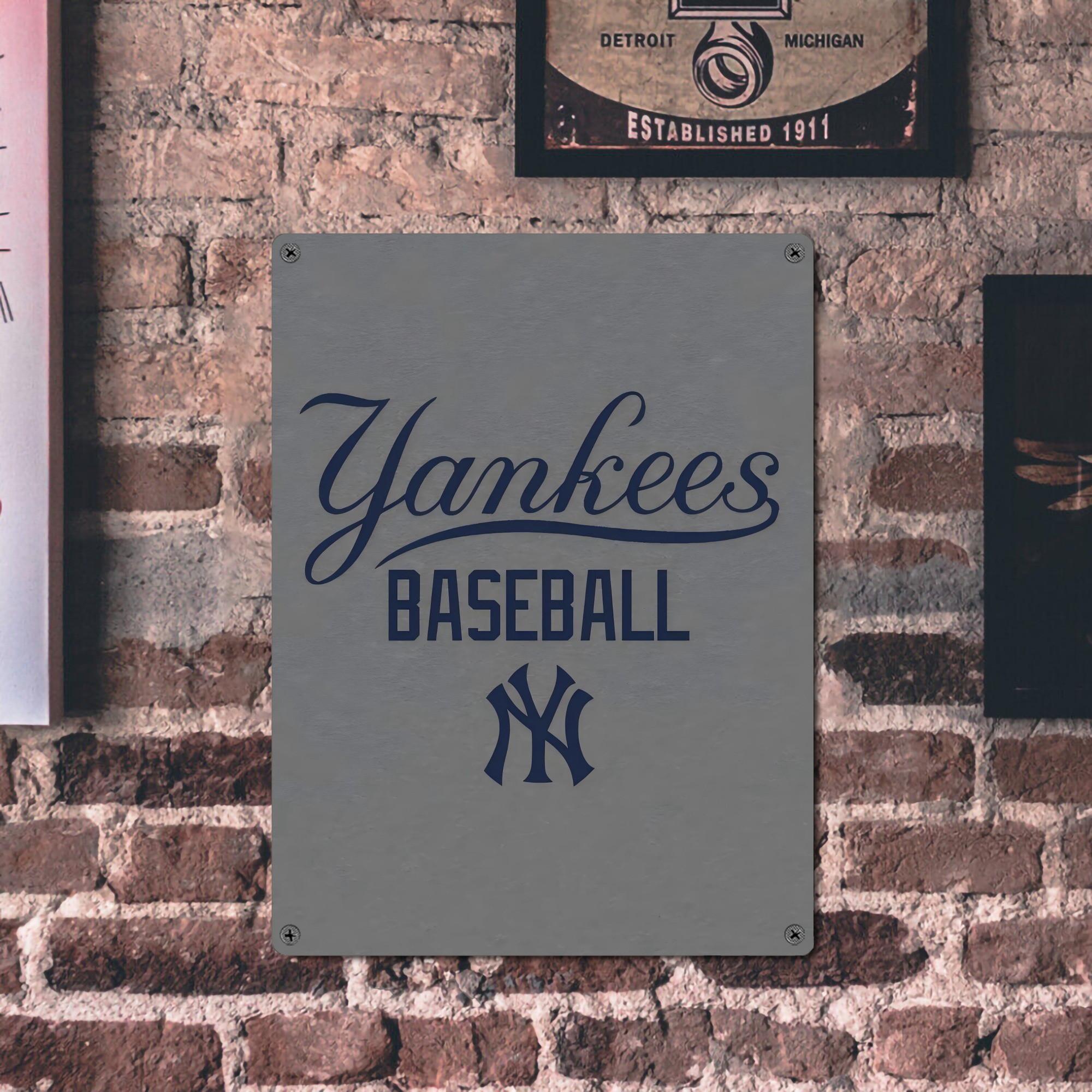 New York Yankees 147 Vintage Metal Tin Sign 12x16inch – Retro Wall Art Decor For Home, Bar, Kitchen, Bedroom, Office – Durable Iron Sheet Poster, Easy To Hang, Full-Color Printing