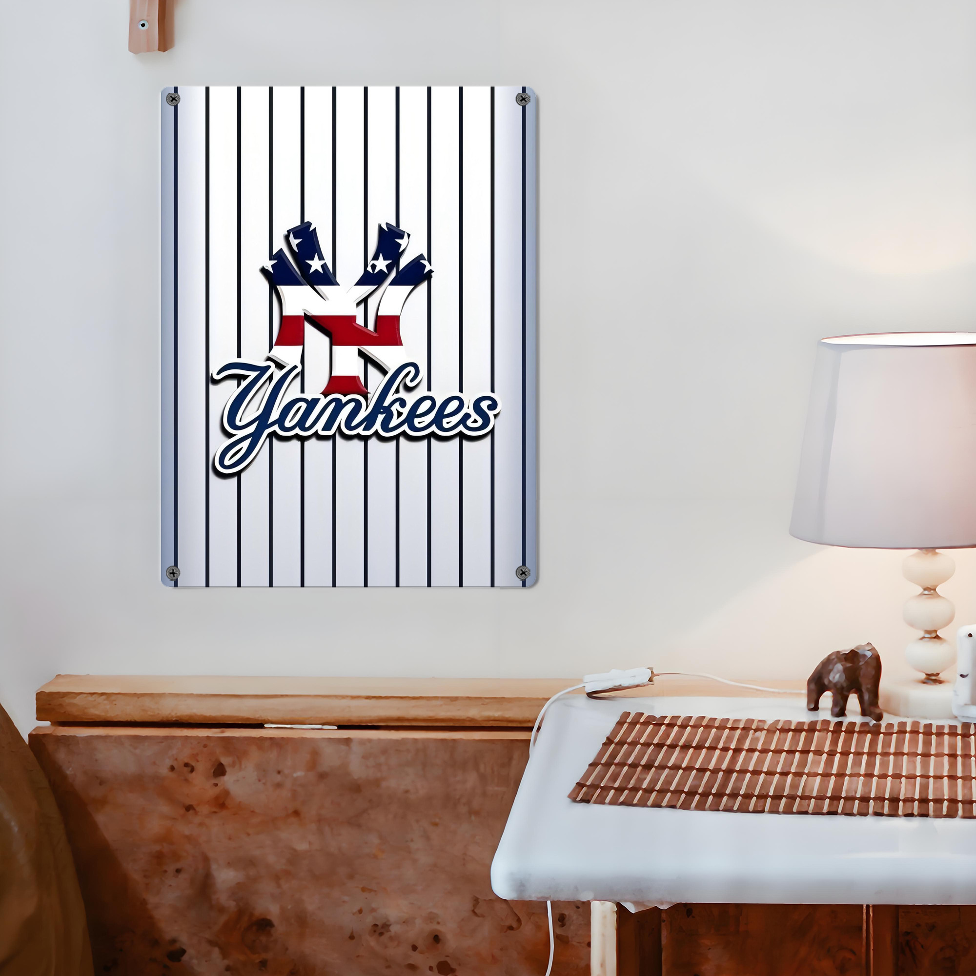 New York Yankees 227 Vintage Metal Tin Sign 12x16inch – Retro Wall Art Decor For Home, Bar, Kitchen, Bedroom, Office – Durable Iron Sheet Poster, Easy To Hang, Full-Color Printing