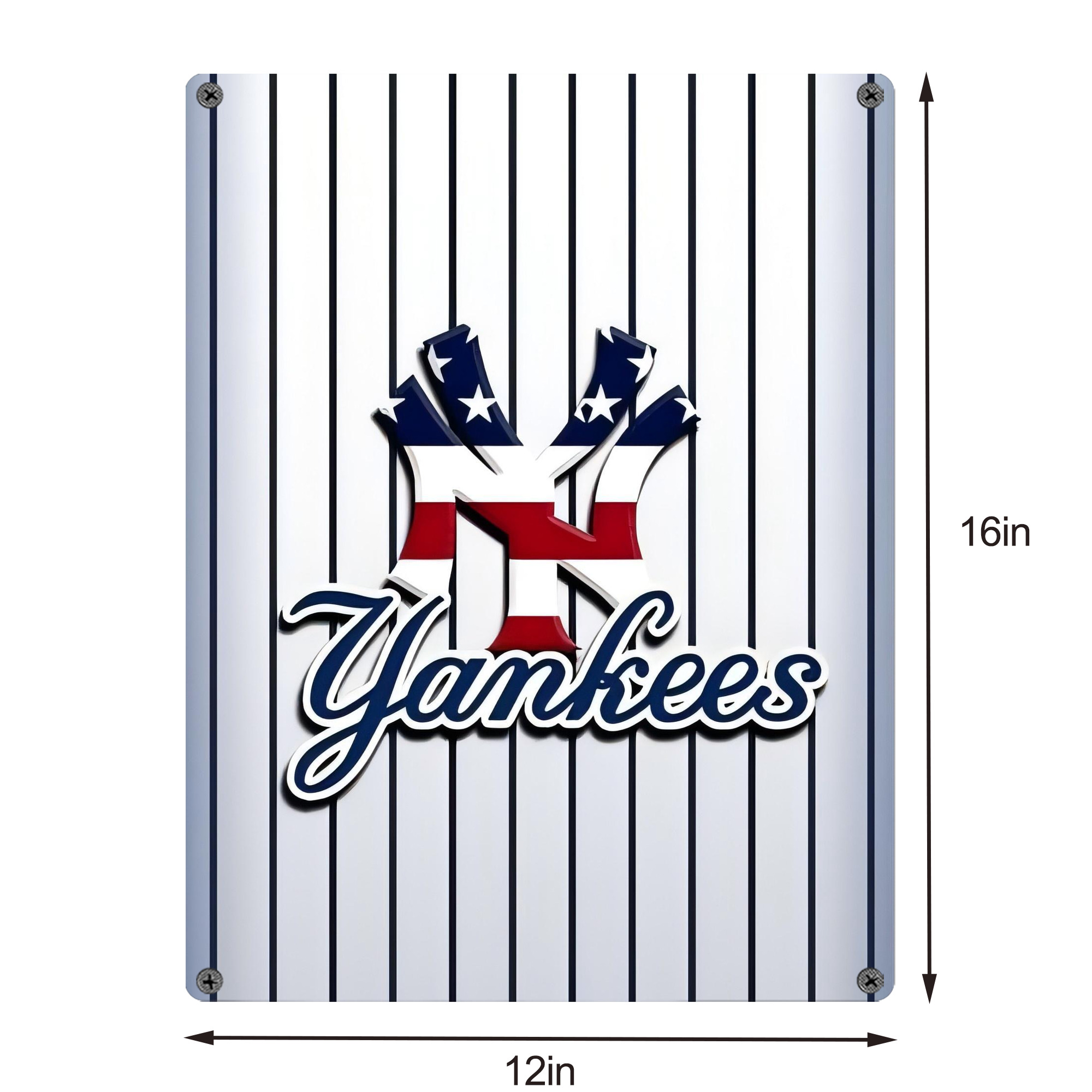 New York Yankees 227 Vintage Metal Tin Sign 12x16inch – Retro Wall Art Decor For Home, Bar, Kitchen, Bedroom, Office – Durable Iron Sheet Poster, Easy To Hang, Full-Color Printing