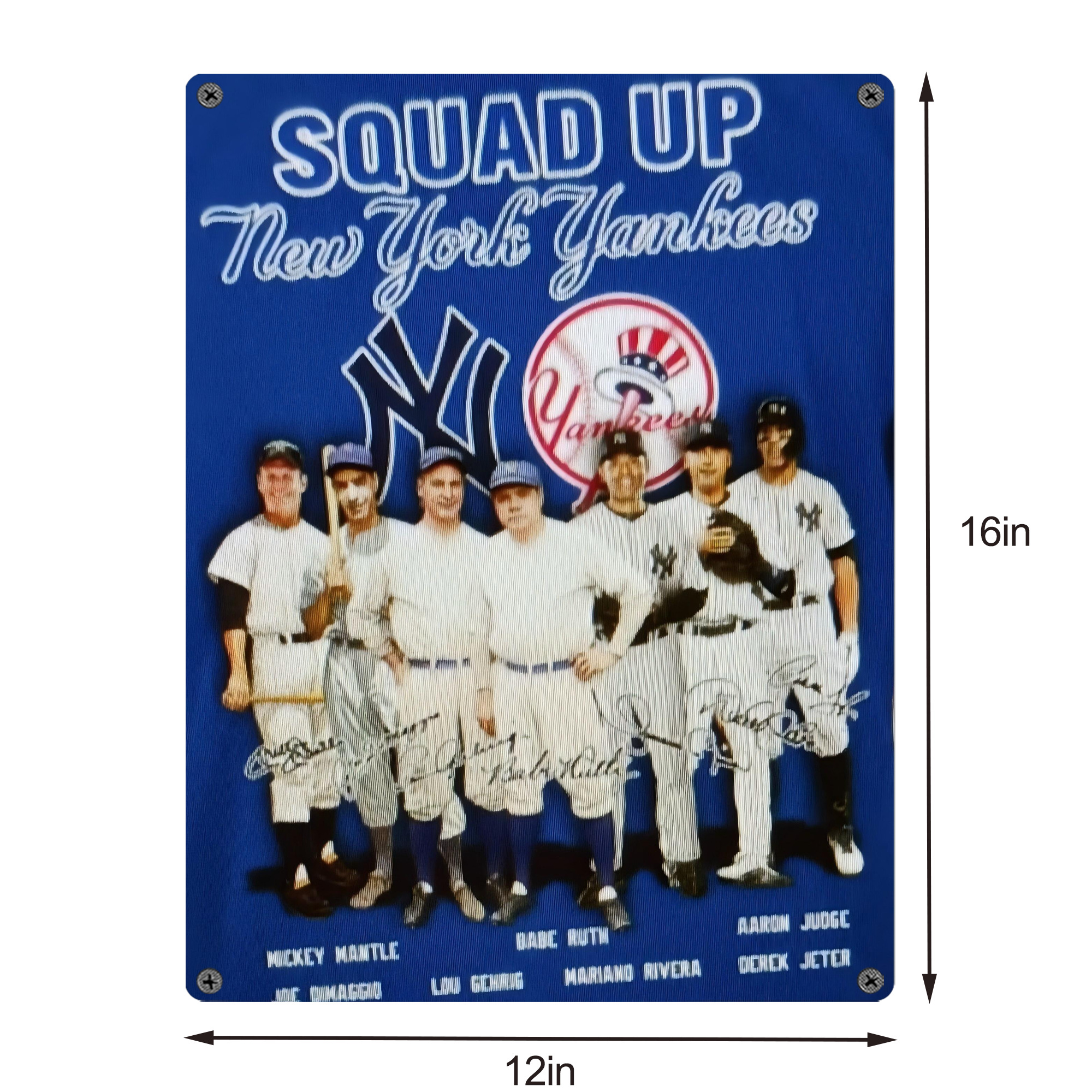 New York Yankees 312 Vintage Metal Tin Sign 12x16inch – Retro Wall Art Decor For Home, Bar, Kitchen, Bedroom, Office – Durable Iron Sheet Poster, Easy To Hang, Full-Color Printing