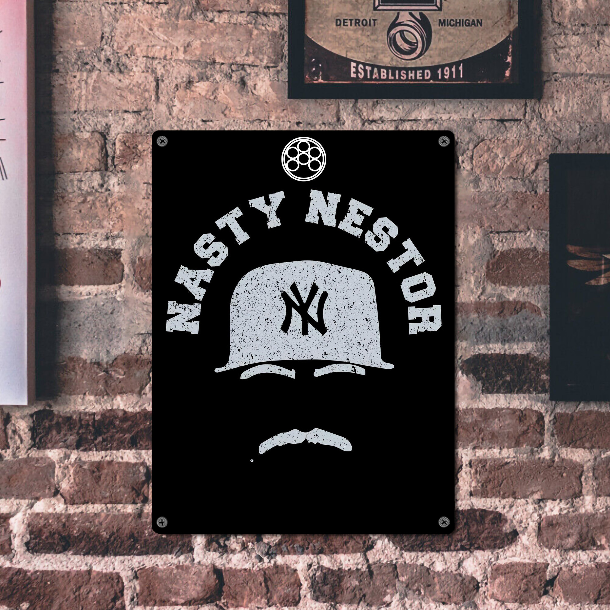 New York Yankees 152 Vintage Metal Tin Sign 12x16inch – Retro Wall Art Decor For Home, Bar, Kitchen, Bedroom, Office – Durable Iron Sheet Poster, Easy To Hang, Full-Color Printing