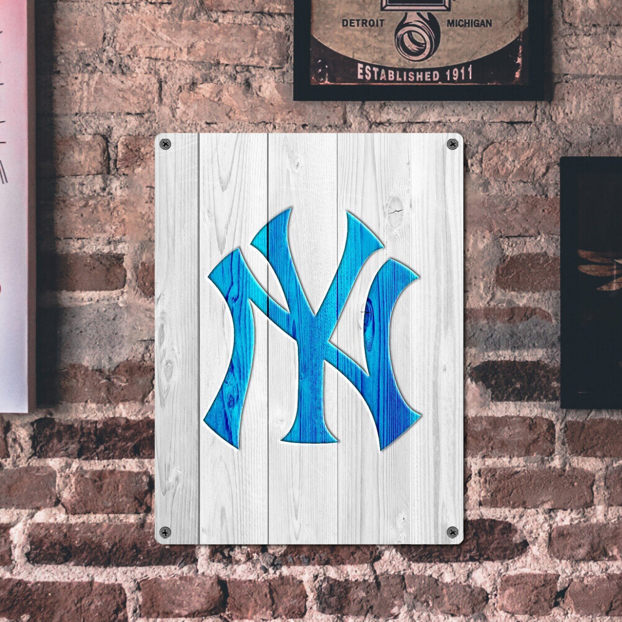 New York Yankees 156 Vintage Metal Tin Sign 12x16inch – Retro Wall Art Decor For Home, Bar, Kitchen, Bedroom, Office – Durable Iron Sheet Poster, Easy To Hang, Full-Color Printing