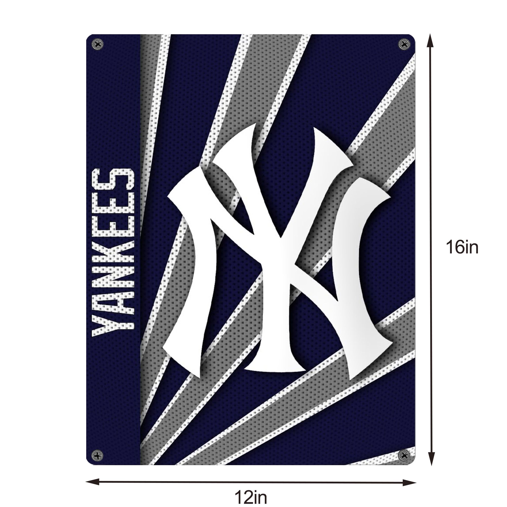 New York Yankees 321 Vintage Metal Tin Sign 12x16inch – Retro Wall Art Decor For Home, Bar, Kitchen, Bedroom, Office – Durable Iron Sheet Poster, Easy To Hang, Full-Color Printing