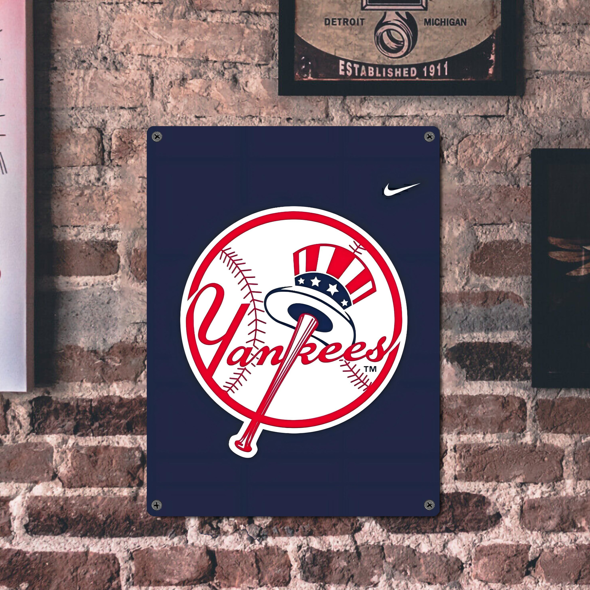 New York Yankees 157 Vintage Metal Tin Sign 12x16inch – Retro Wall Art Decor For Home, Bar, Kitchen, Bedroom, Office – Durable Iron Sheet Poster, Easy To Hang, Full-Color Printing