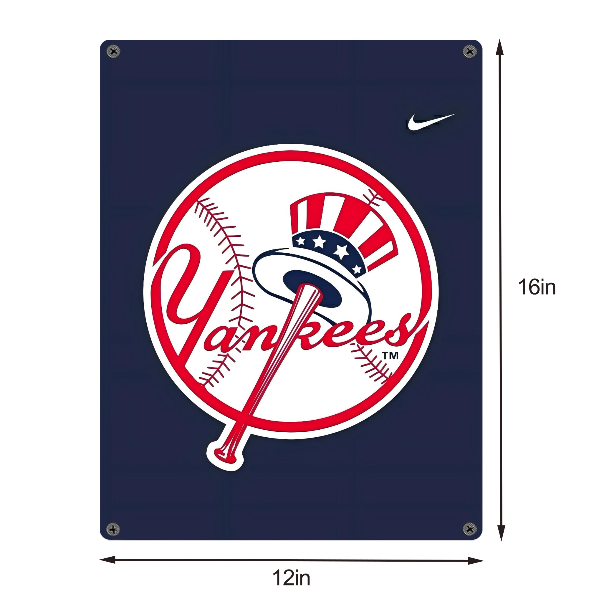 New York Yankees 157 Vintage Metal Tin Sign 12x16inch – Retro Wall Art Decor For Home, Bar, Kitchen, Bedroom, Office – Durable Iron Sheet Poster, Easy To Hang, Full-Color Printing