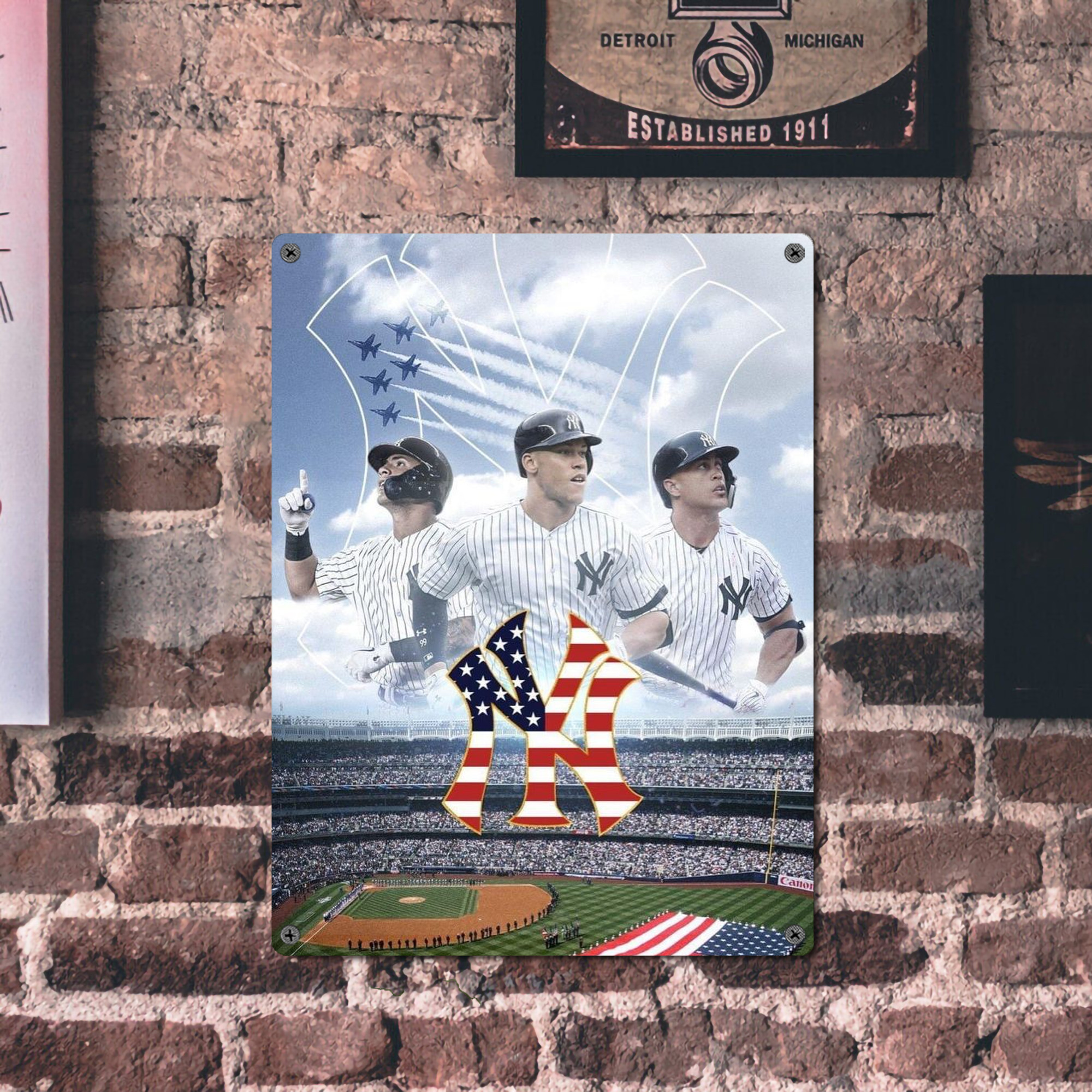 New York Yankees 161 Vintage Metal Tin Sign 12x16inch – Retro Wall Art Decor For Home, Bar, Kitchen, Bedroom, Office – Durable Iron Sheet Poster, Easy To Hang, Full-Color Printing