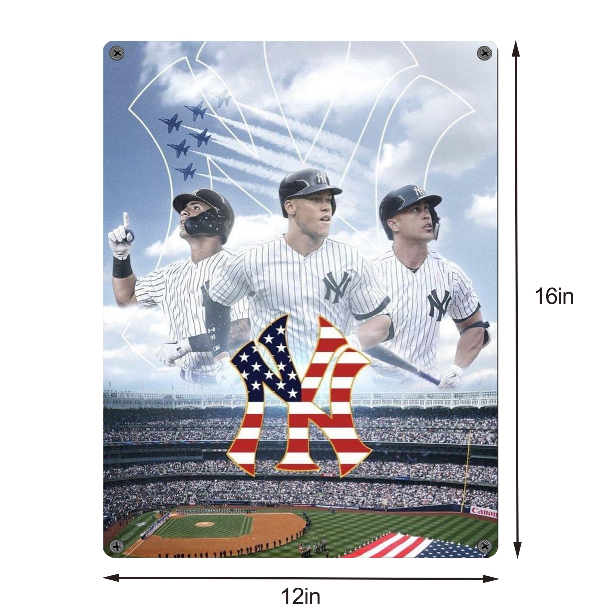 New York Yankees 161 Vintage Metal Tin Sign 12x16inch – Retro Wall Art Decor For Home, Bar, Kitchen, Bedroom, Office – Durable Iron Sheet Poster, Easy To Hang, Full-Color Printing