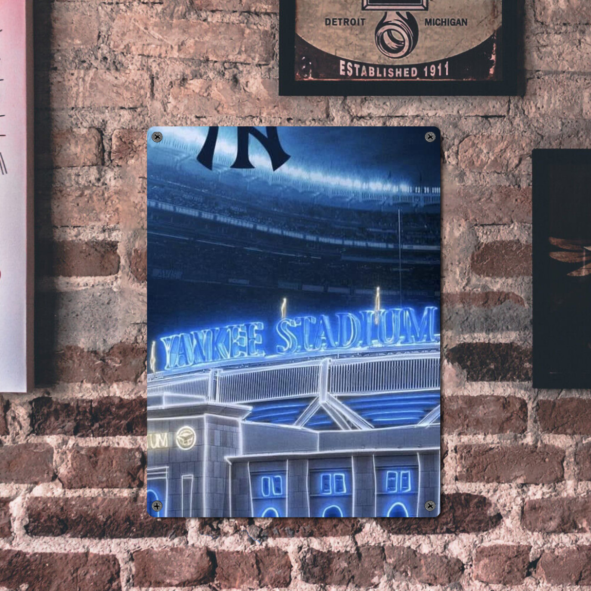 New York Yankees 328 Vintage Metal Tin Sign 12x16inch – Retro Wall Art Decor For Home, Bar, Kitchen, Bedroom, Office – Durable Iron Sheet Poster, Easy To Hang, Full-Color Printing