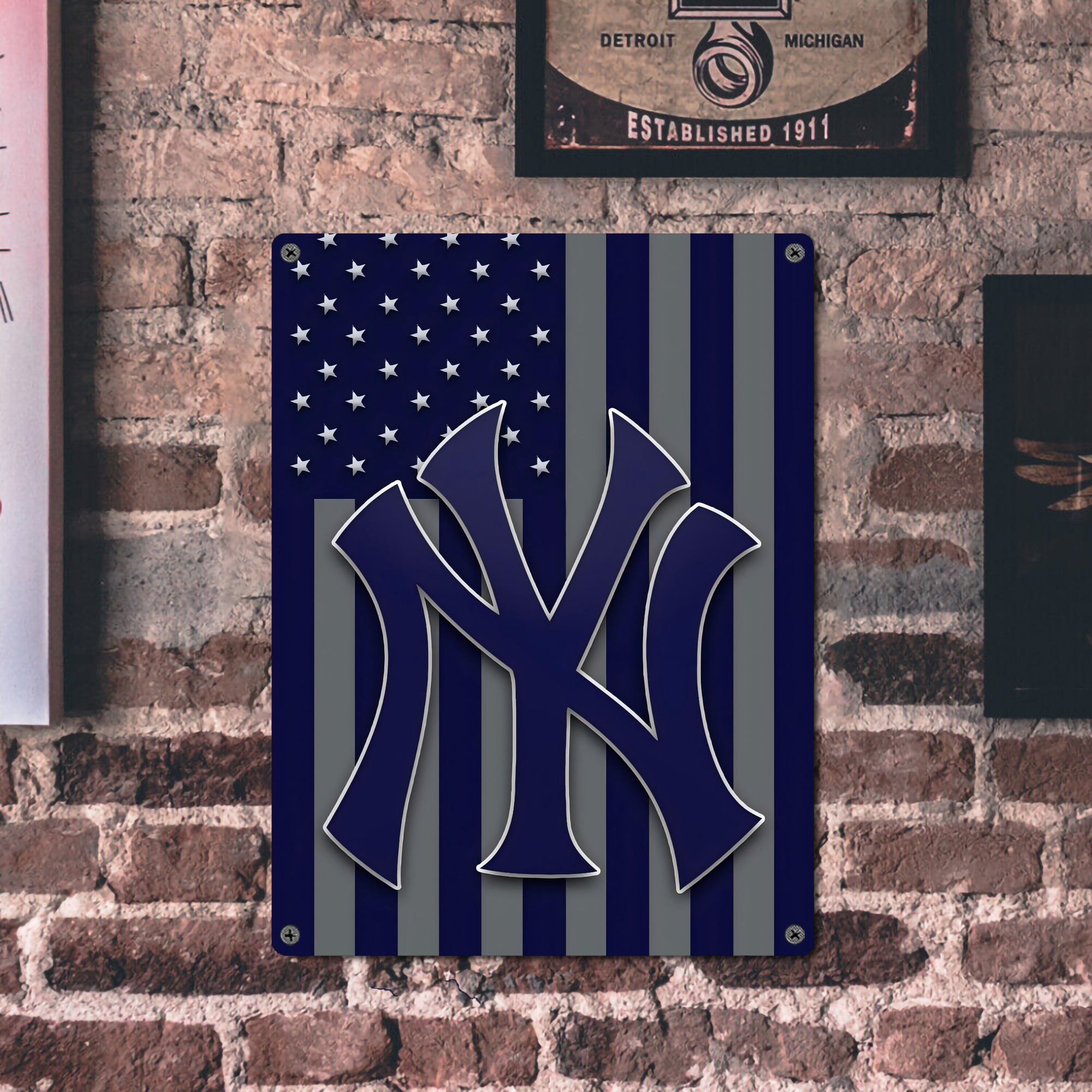 New York Yankees 162 Vintage Metal Tin Sign 12x16inch – Retro Wall Art Decor For Home, Bar, Kitchen, Bedroom, Office – Durable Iron Sheet Poster, Easy To Hang, Full-Color Printing
