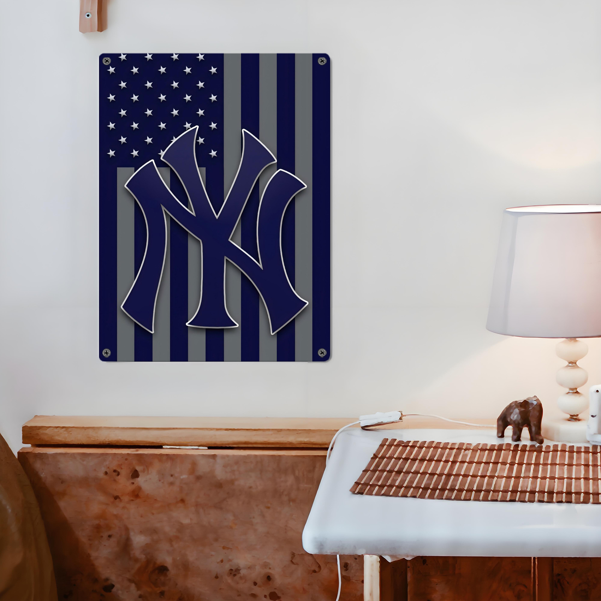 New York Yankees 162 Vintage Metal Tin Sign 12x16inch – Retro Wall Art Decor For Home, Bar, Kitchen, Bedroom, Office – Durable Iron Sheet Poster, Easy To Hang, Full-Color Printing