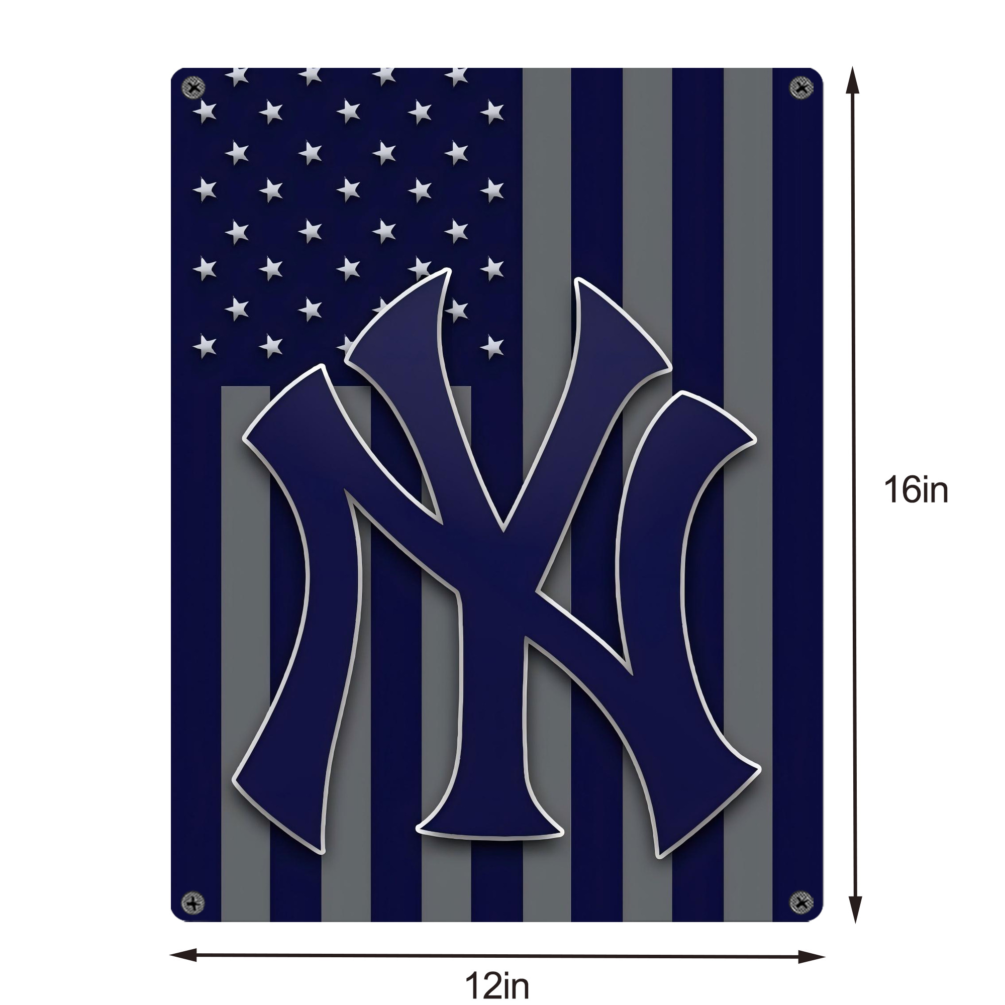 New York Yankees 162 Vintage Metal Tin Sign 12x16inch – Retro Wall Art Decor For Home, Bar, Kitchen, Bedroom, Office – Durable Iron Sheet Poster, Easy To Hang, Full-Color Printing
