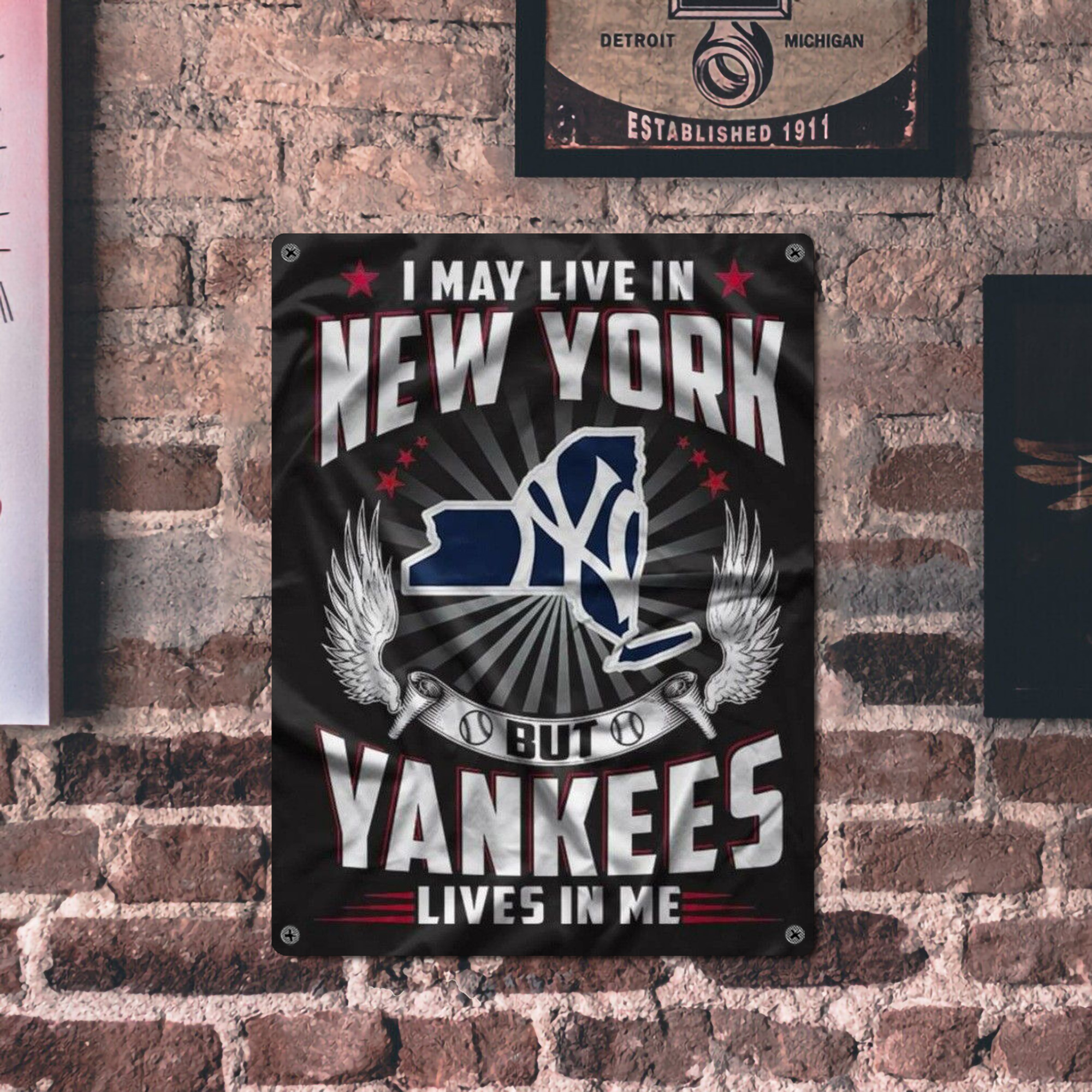 New York Yankees 320 Vintage Metal Tin Sign 12x16inch – Retro Wall Art Decor For Home, Bar, Kitchen, Bedroom, Office – Durable Iron Sheet Poster, Easy To Hang, Full-Color Printing