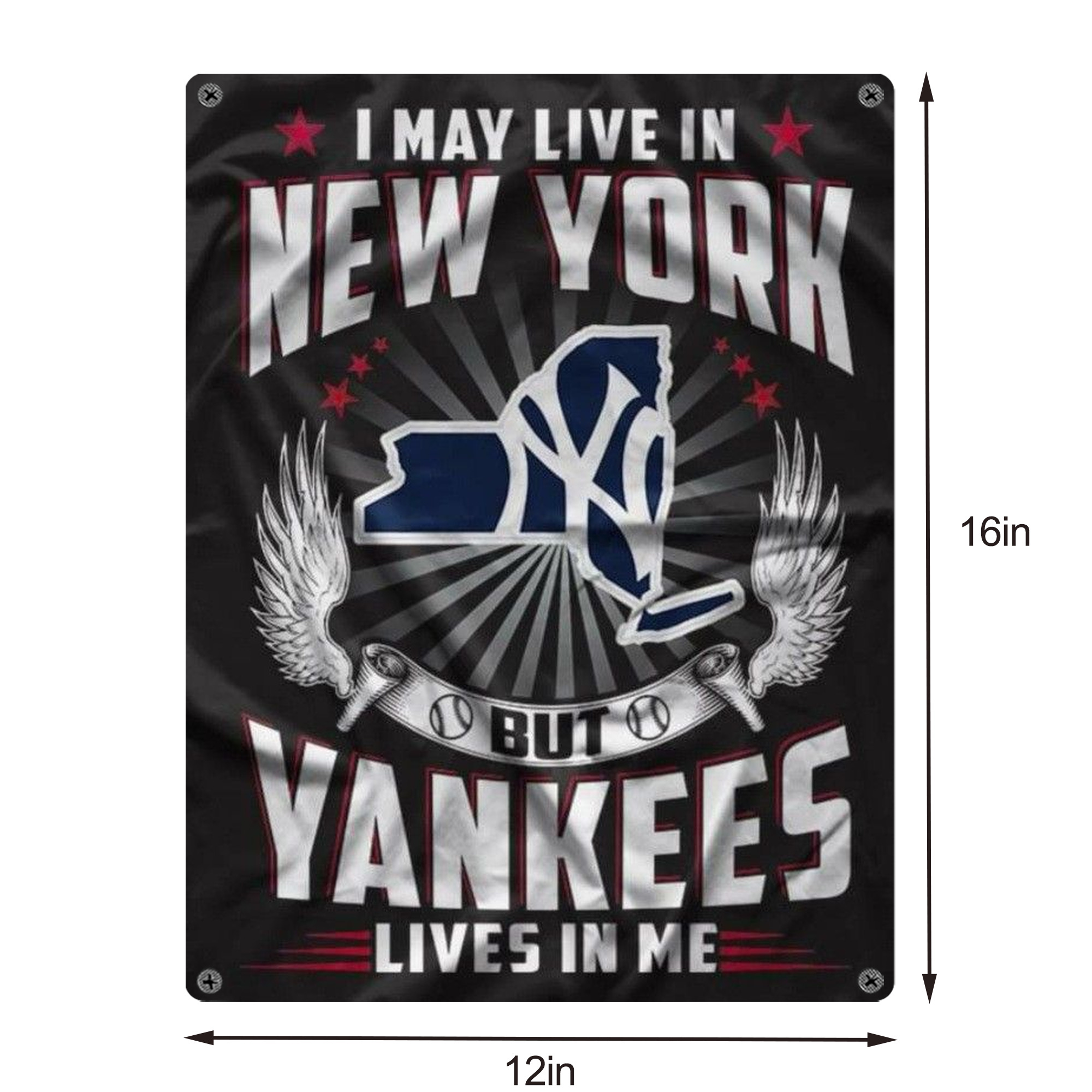 New York Yankees 320 Vintage Metal Tin Sign 12x16inch – Retro Wall Art Decor For Home, Bar, Kitchen, Bedroom, Office – Durable Iron Sheet Poster, Easy To Hang, Full-Color Printing