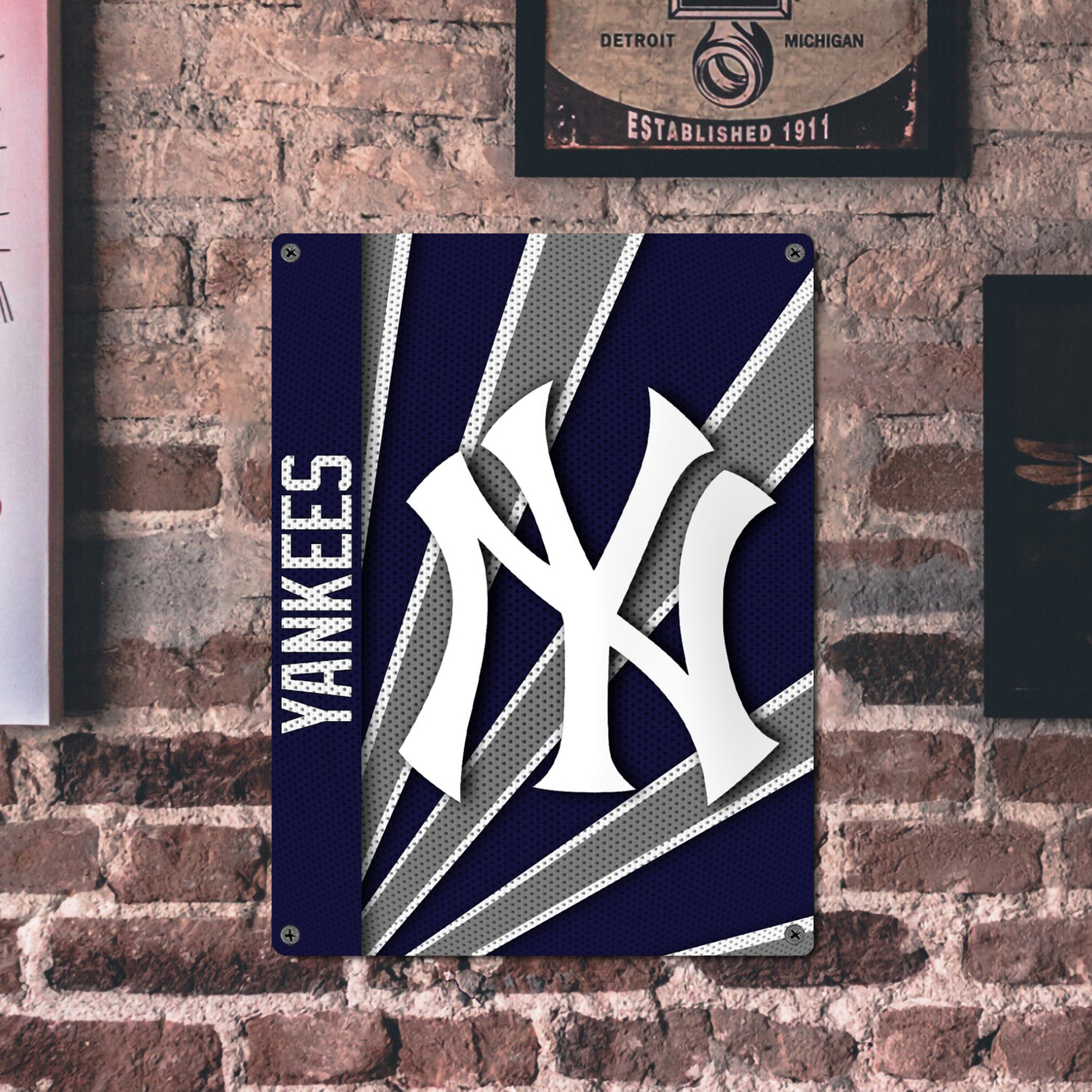 New York Yankees 168 Vintage Metal Tin Sign 12x16inch – Retro Wall Art Decor For Home, Bar, Kitchen, Bedroom, Office – Durable Iron Sheet Poster, Easy To Hang, Full-Color Printing