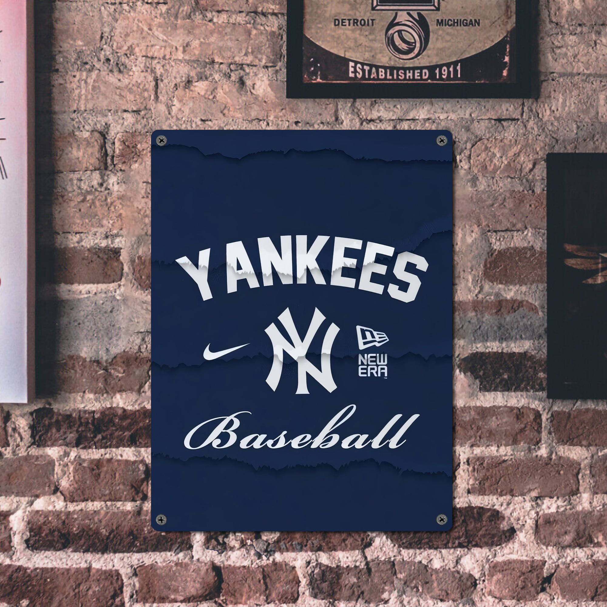 New York Yankees 167 Vintage Metal Tin Sign 12x16inch – Retro Wall Art Decor For Home, Bar, Kitchen, Bedroom, Office – Durable Iron Sheet Poster, Easy To Hang, Full-Color Printing